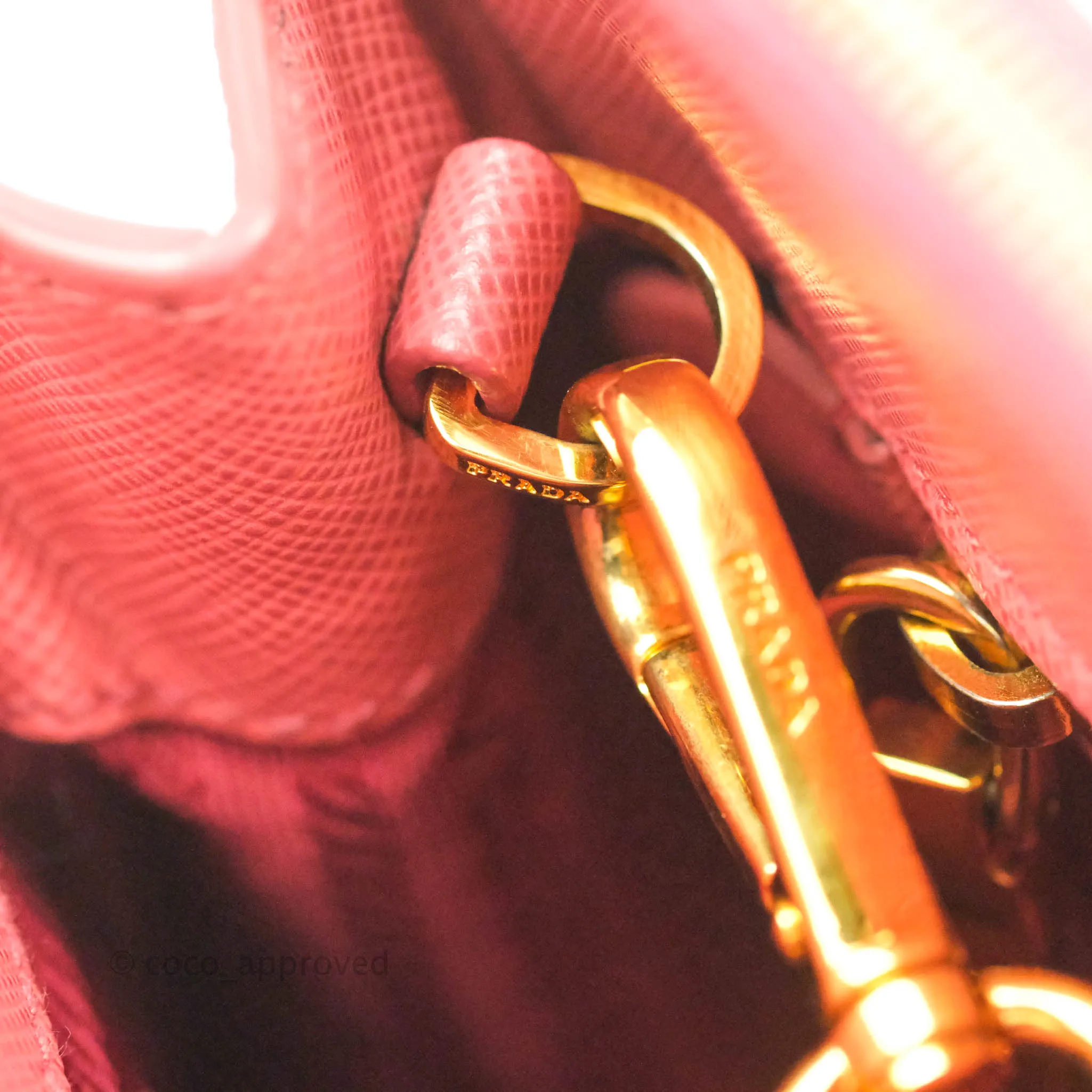 Prada Small Lux Galleria Bag Tamaris Saffiano Gold Hardware