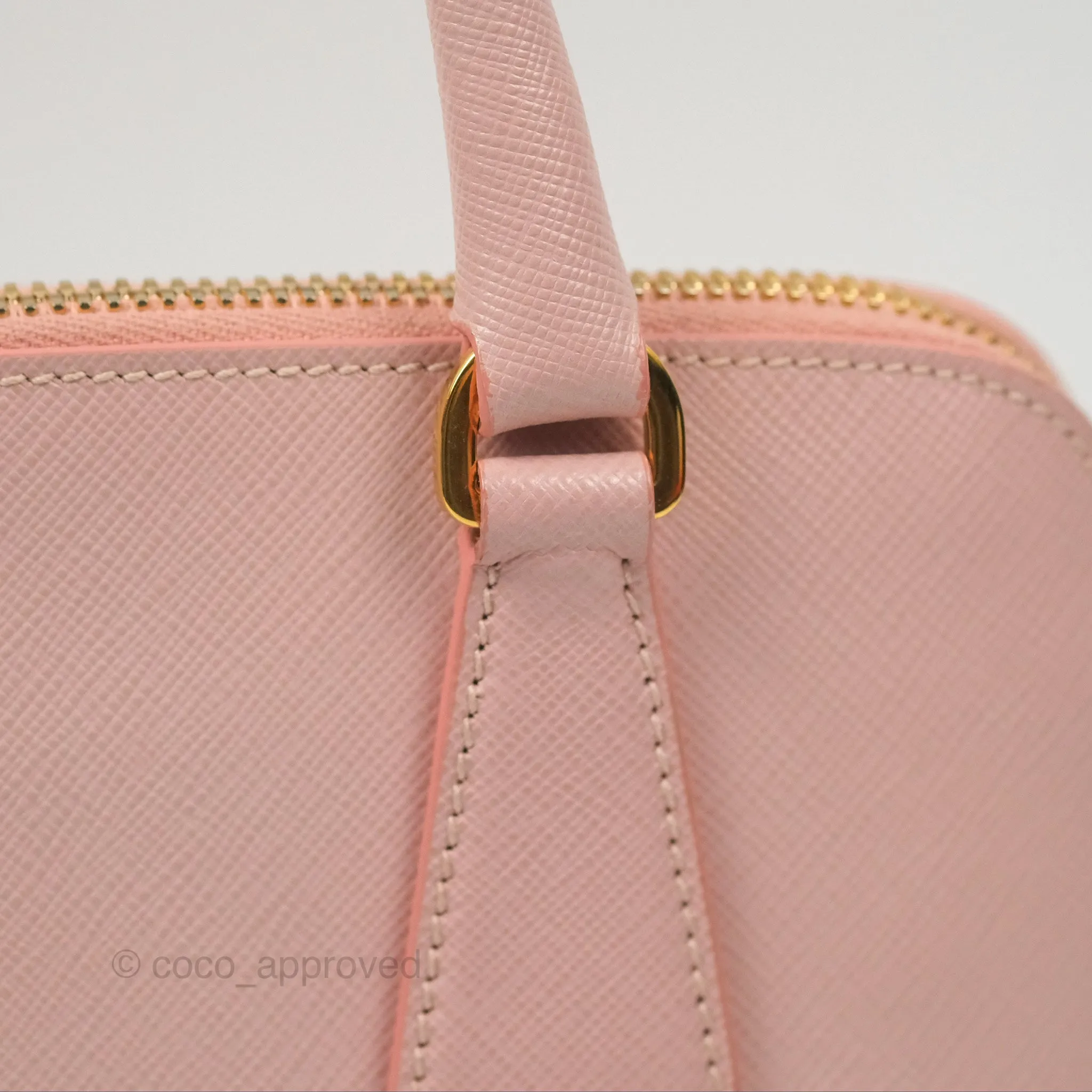Prada Small Promenade Bag Saffiano Lux Light Pink