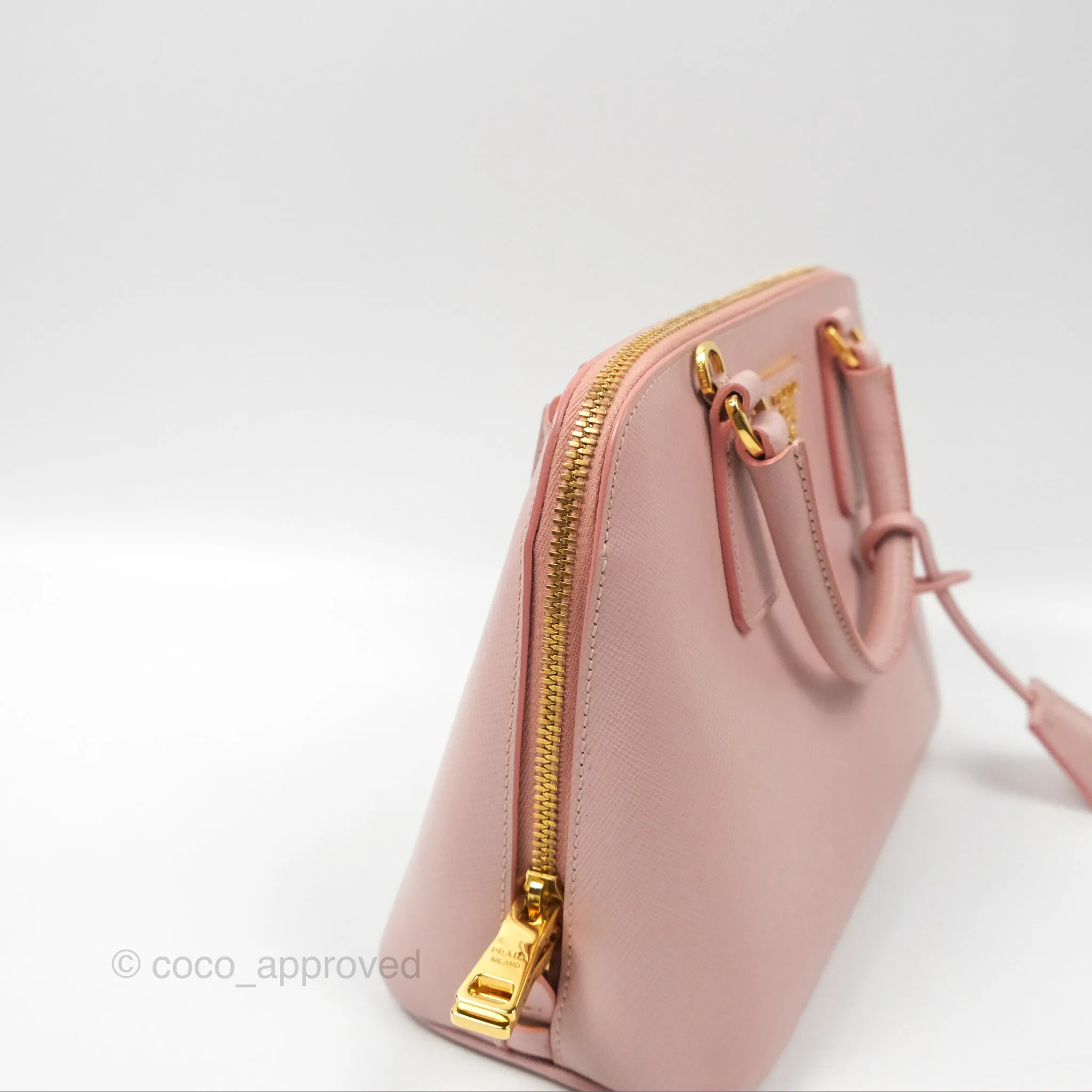Prada Small Promenade Bag Saffiano Lux Light Pink
