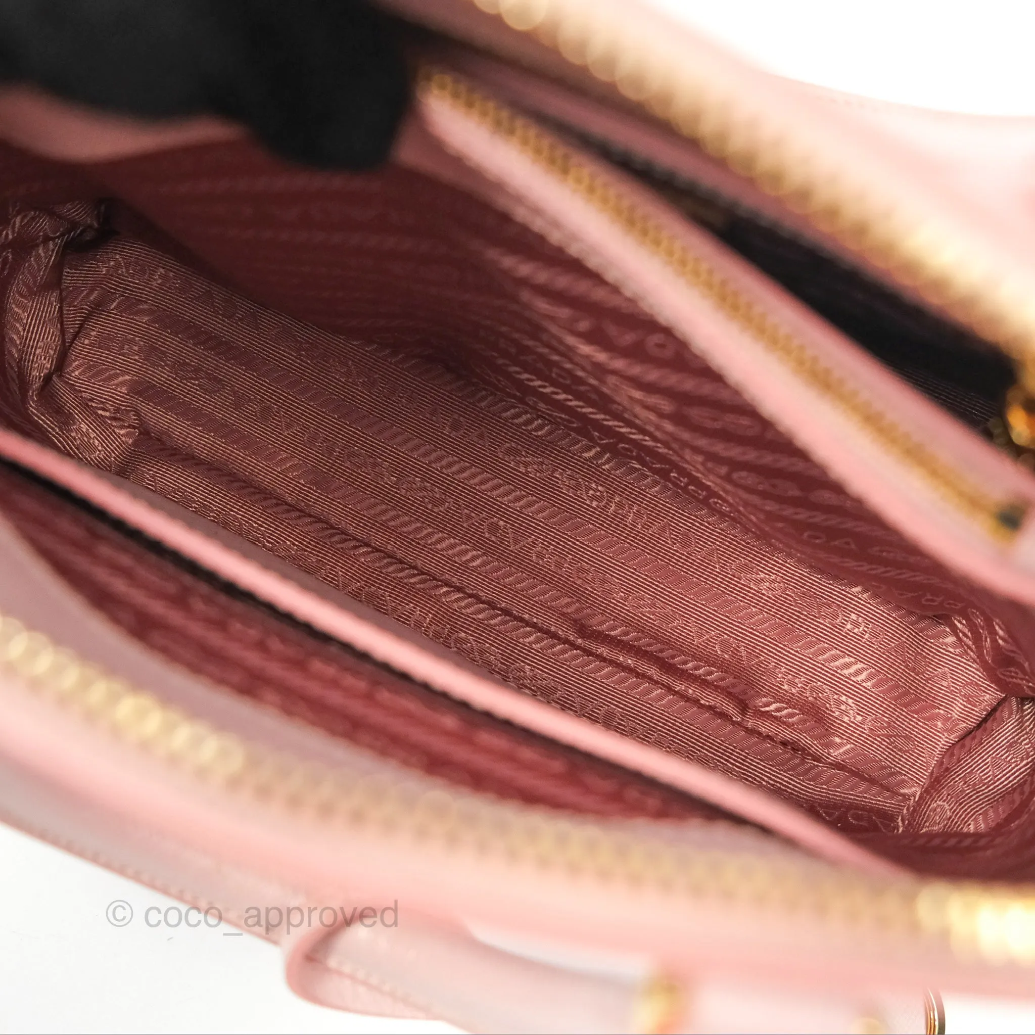 Prada Small Promenade Bag Saffiano Lux Light Pink