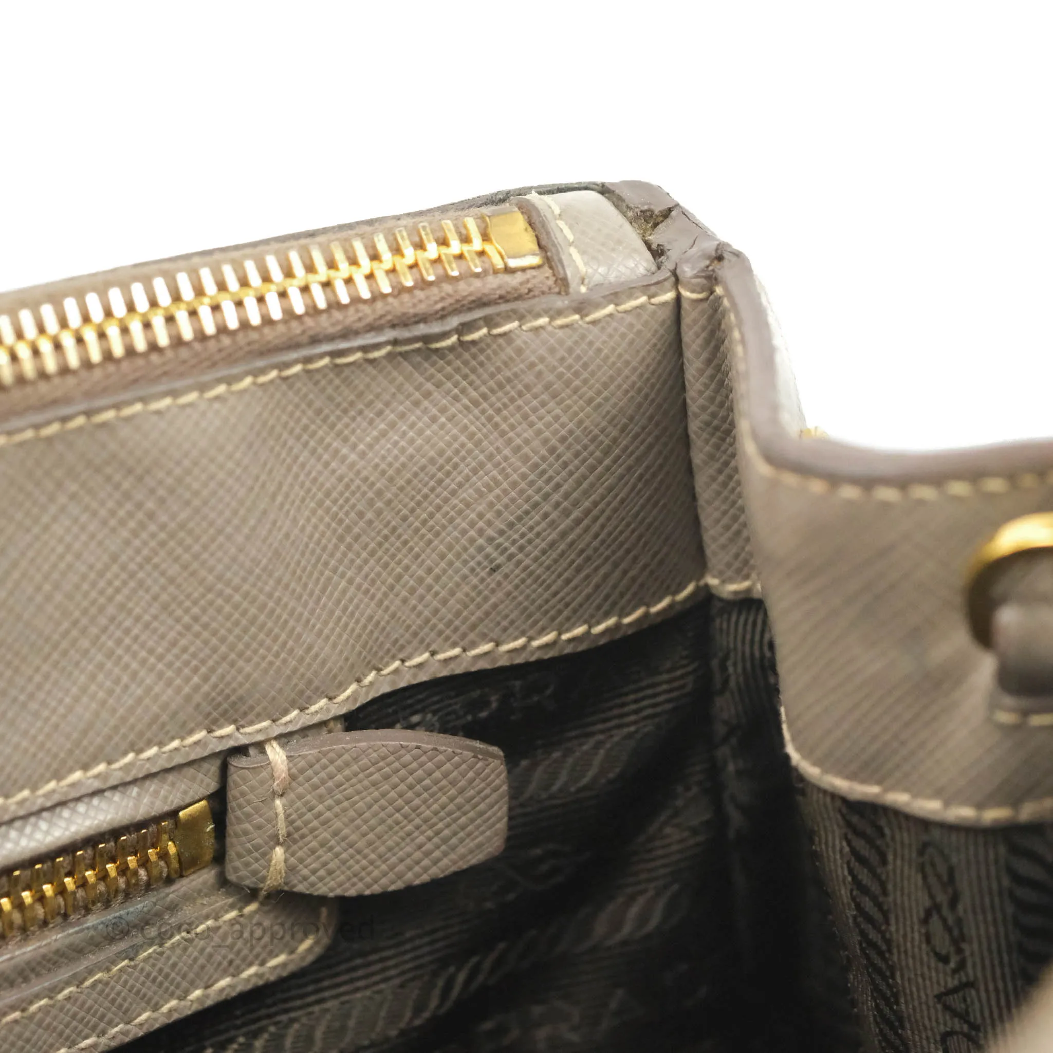 Prada Small Saffiano Lux Galleria Bag Argilla