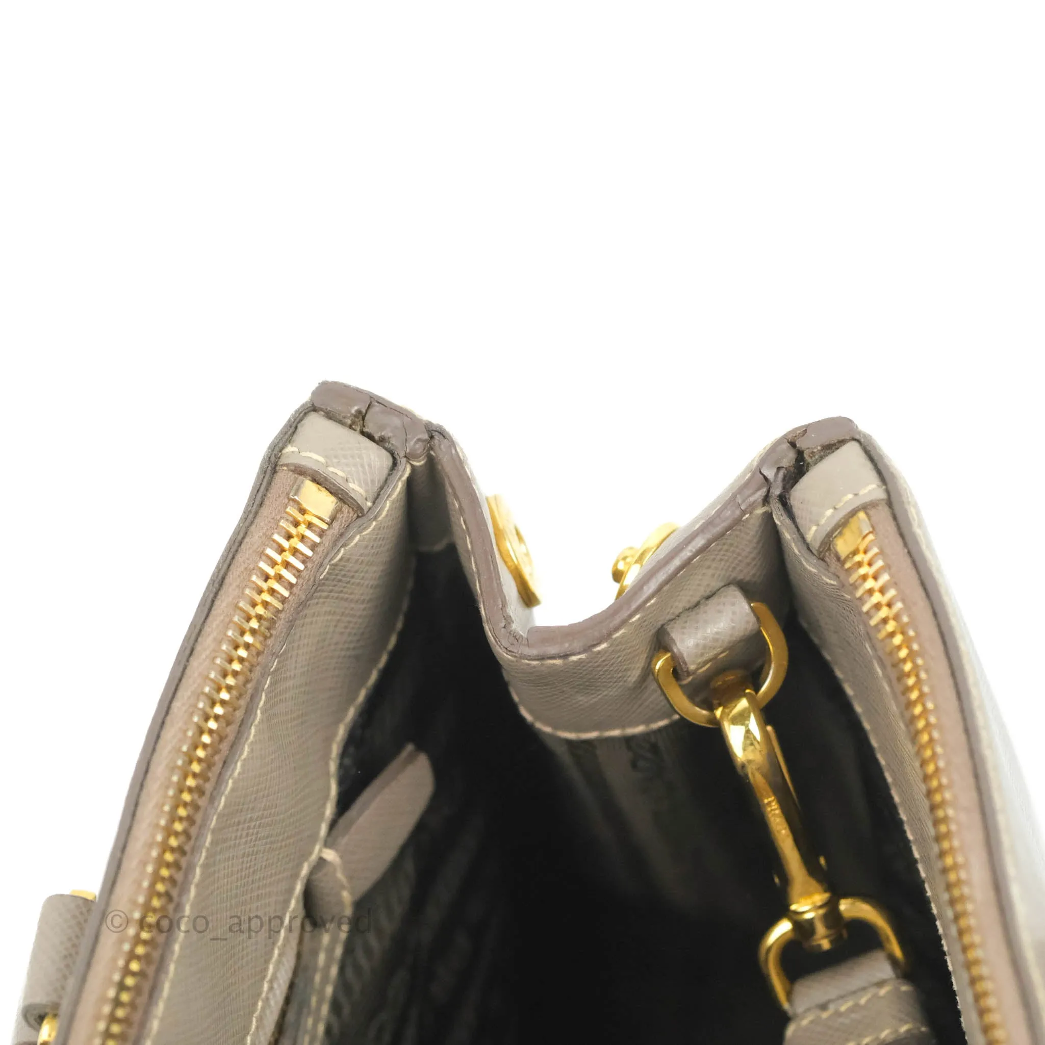 Prada Small Saffiano Lux Galleria Bag Argilla