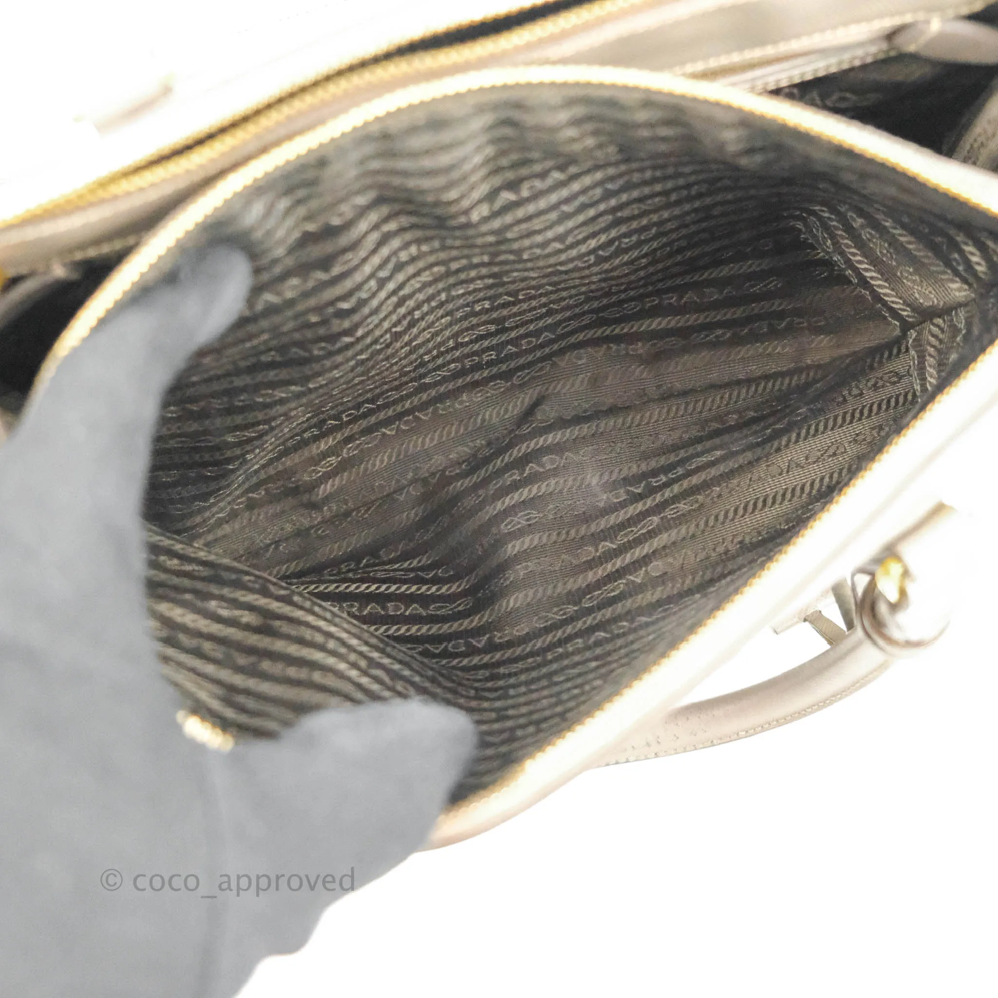 Prada Small Saffiano Lux Galleria Bag Argilla