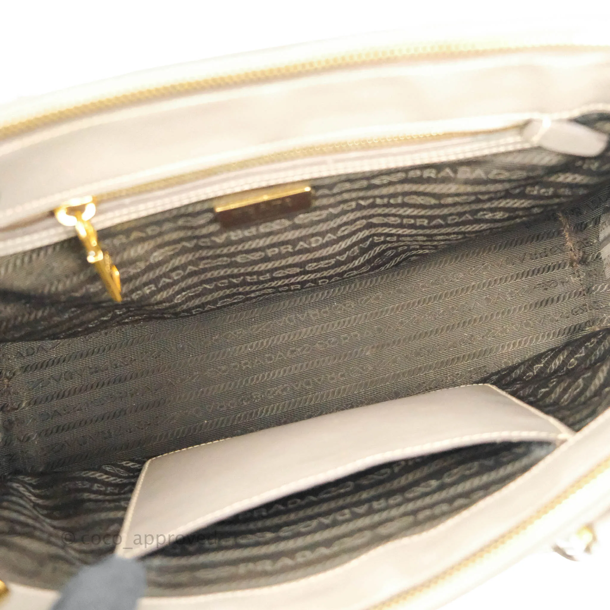 Prada Small Saffiano Lux Galleria Bag Argilla