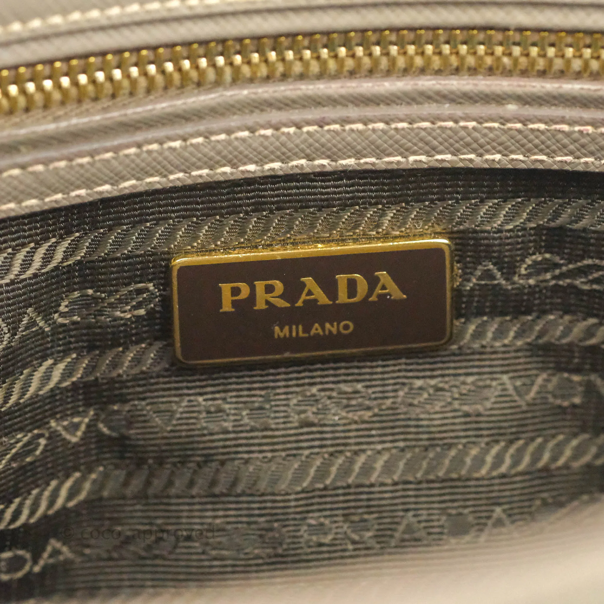 Prada Small Saffiano Lux Galleria Bag Argilla