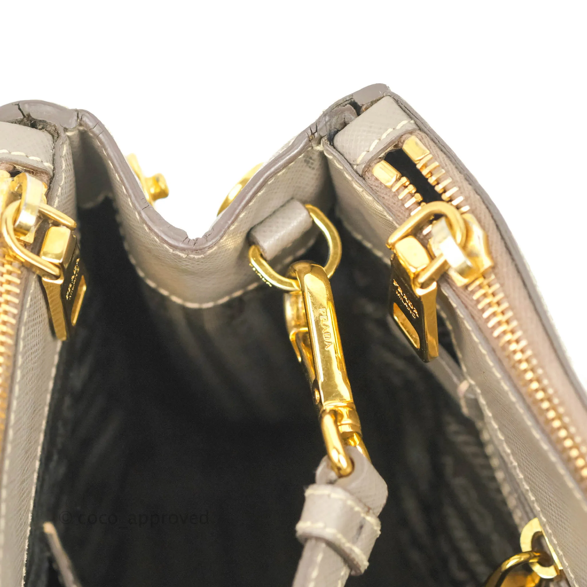 Prada Small Saffiano Lux Galleria Bag Argilla