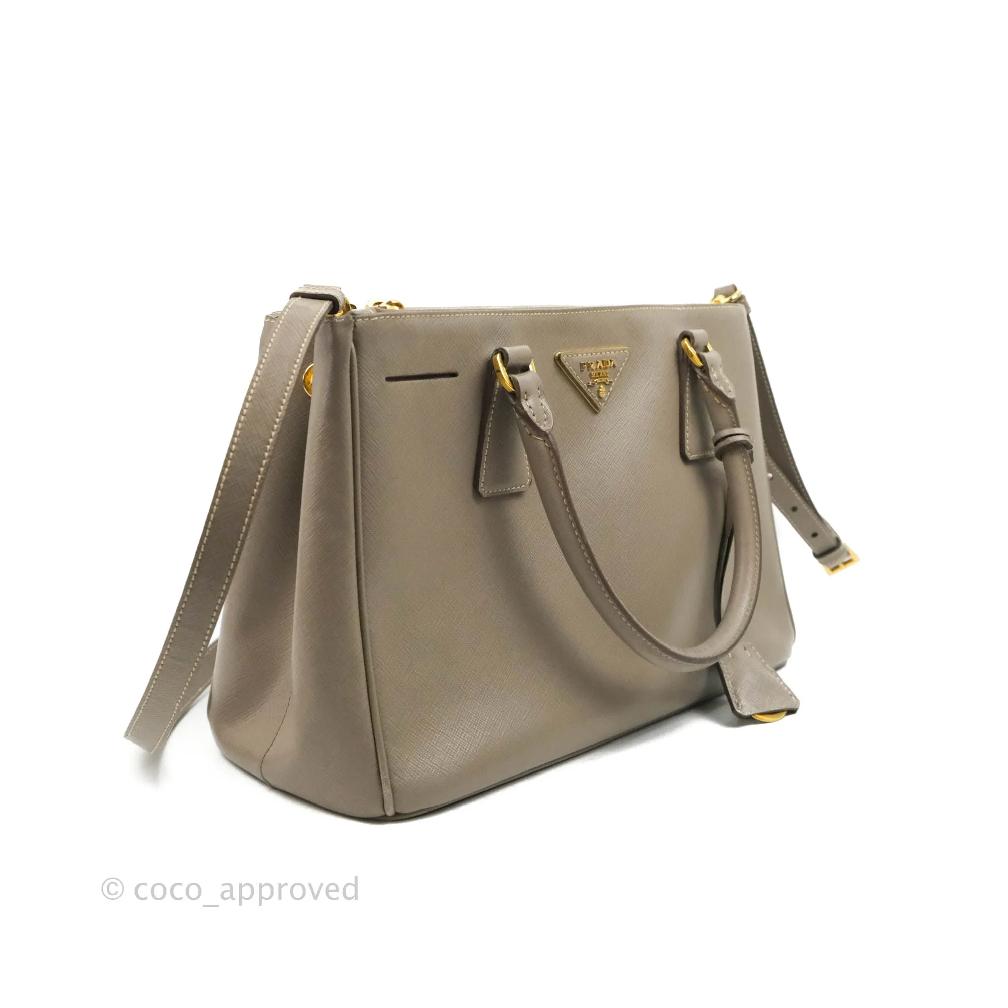 Prada Small Saffiano Lux Galleria Bag Argilla