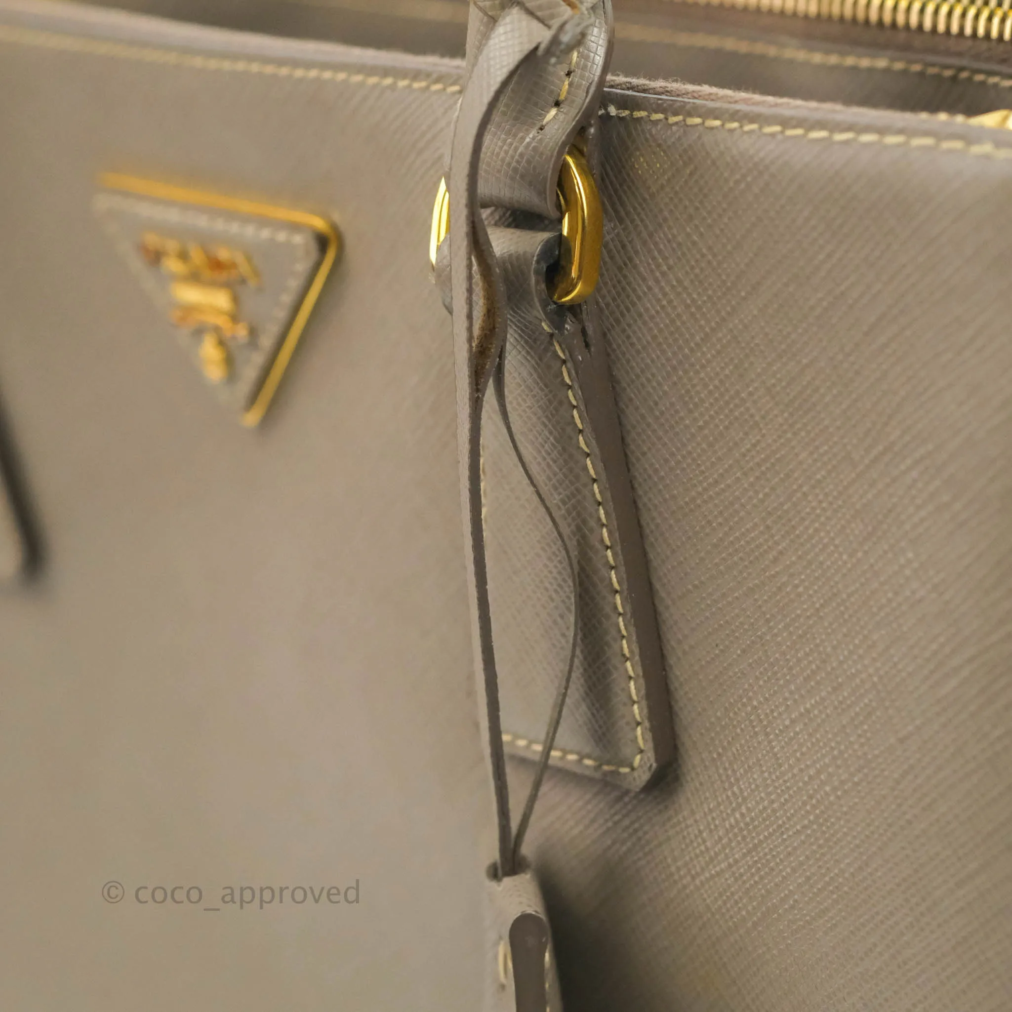 Prada Small Saffiano Lux Galleria Bag Argilla