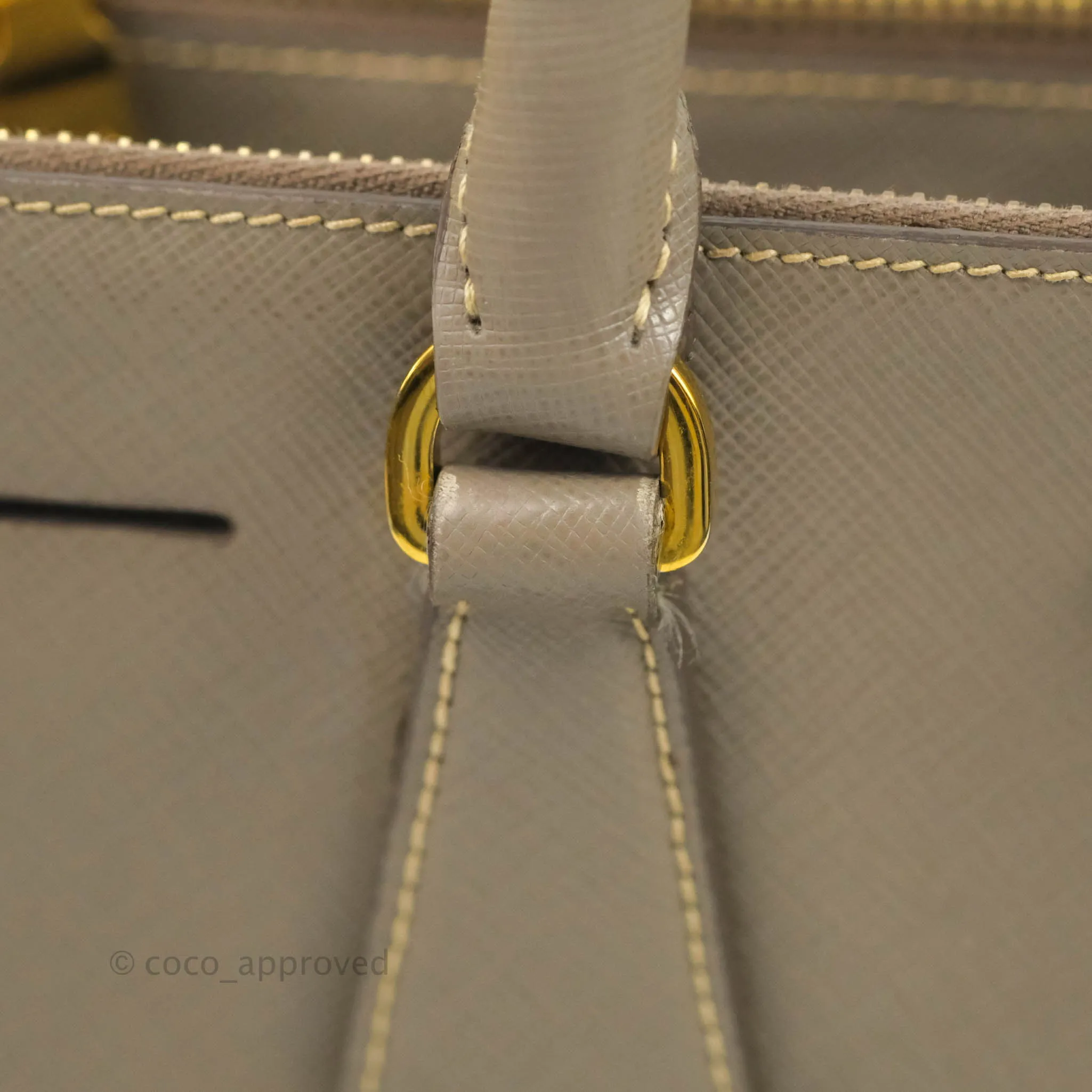 Prada Small Saffiano Lux Galleria Bag Argilla