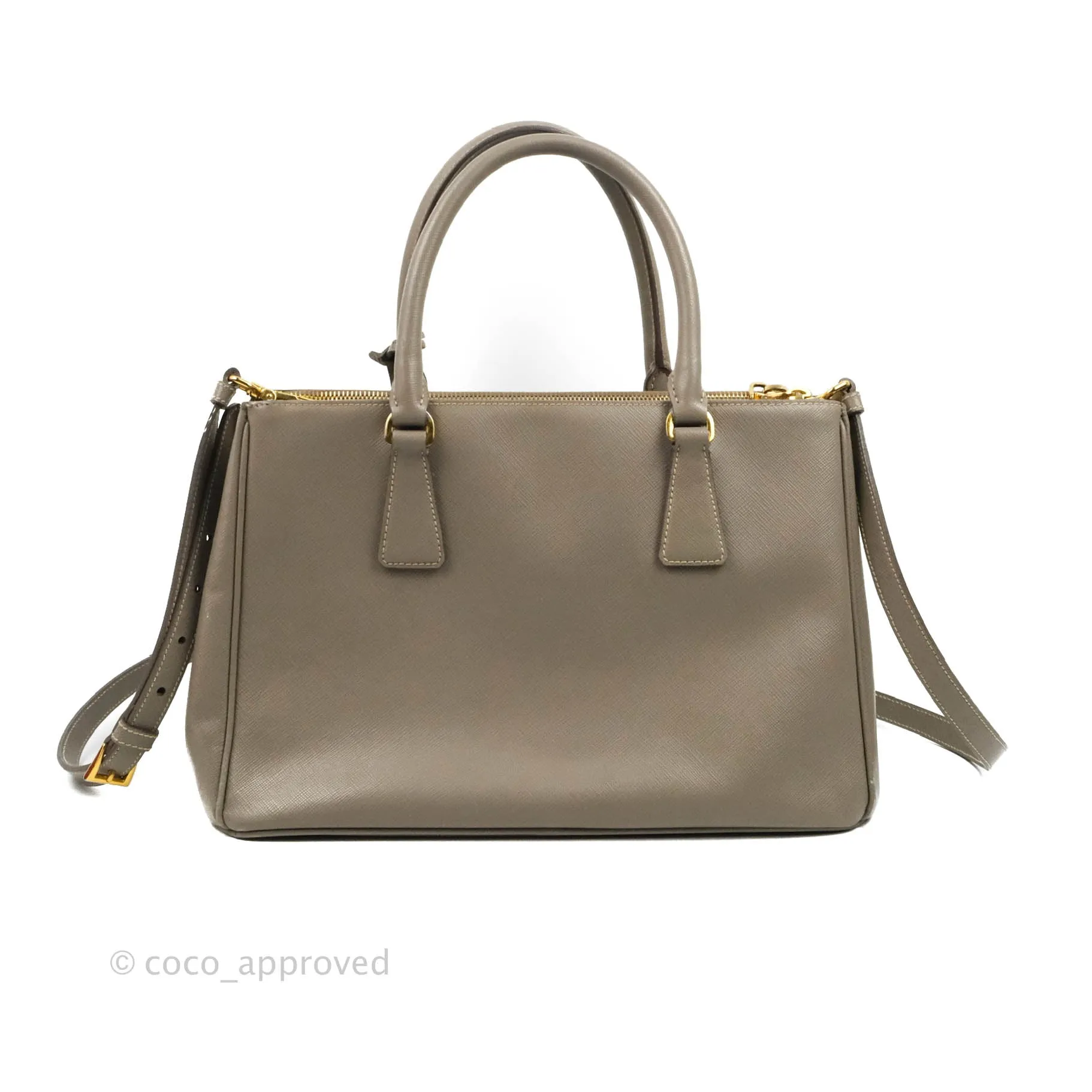 Prada Small Saffiano Lux Galleria Bag Argilla