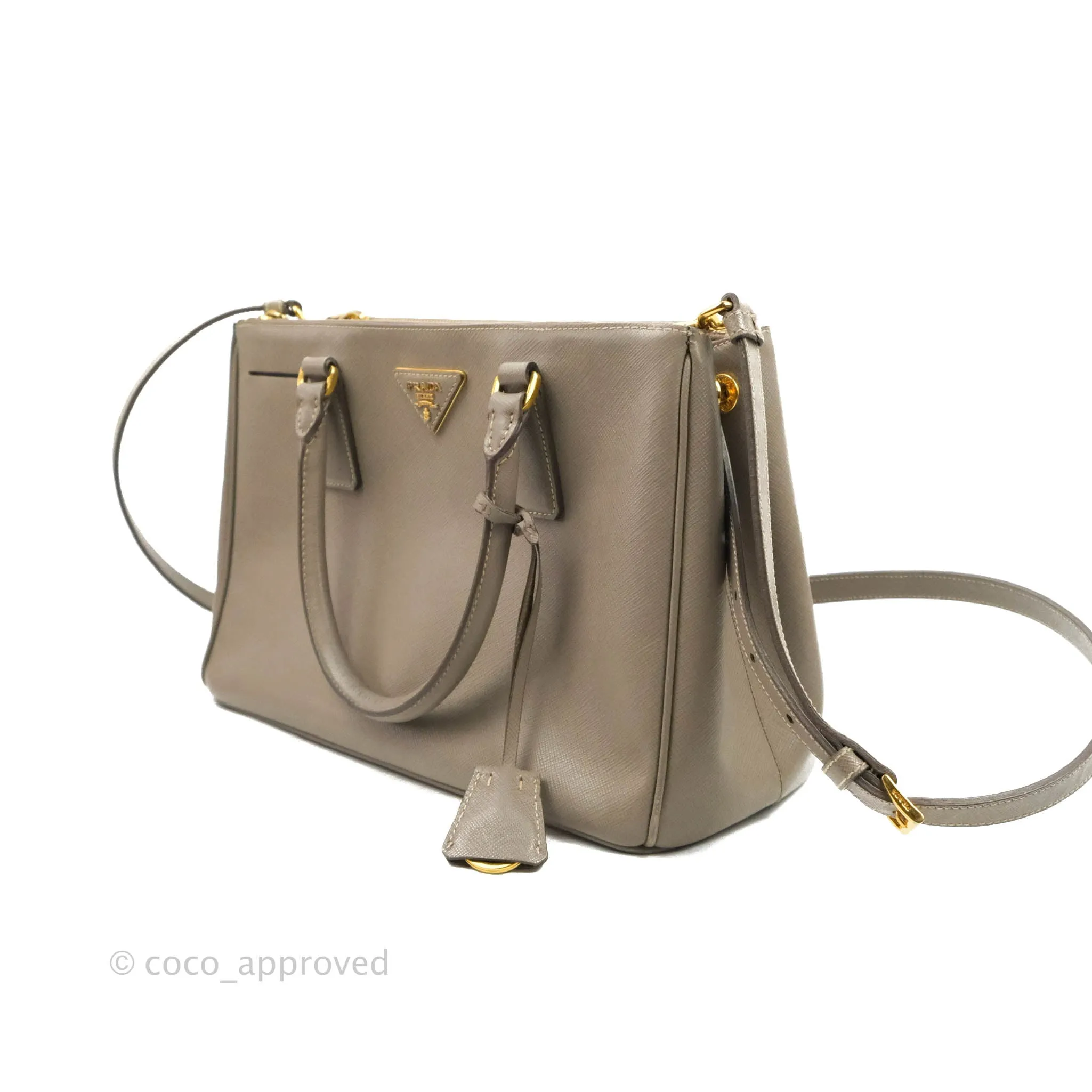 Prada Small Saffiano Lux Galleria Bag Argilla