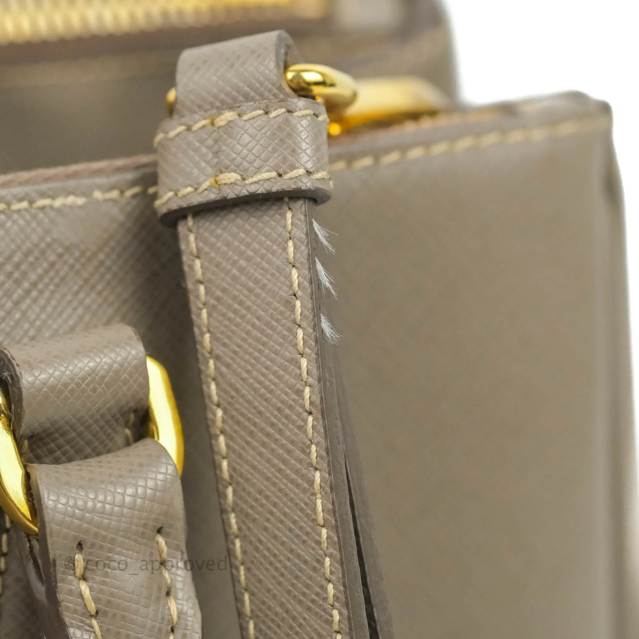 Prada Small Saffiano Lux Galleria Bag Argilla