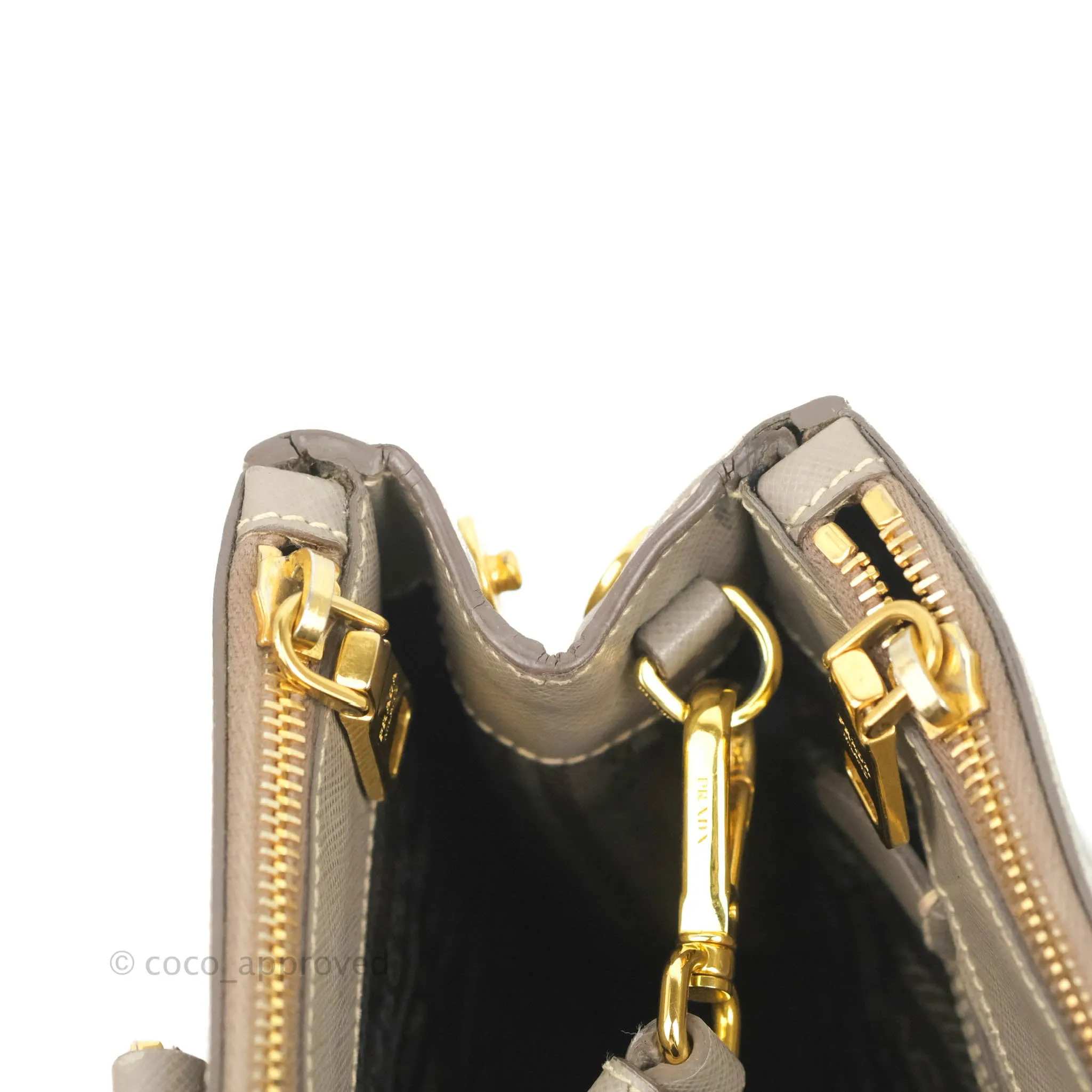 Prada Small Saffiano Lux Galleria Bag Argilla