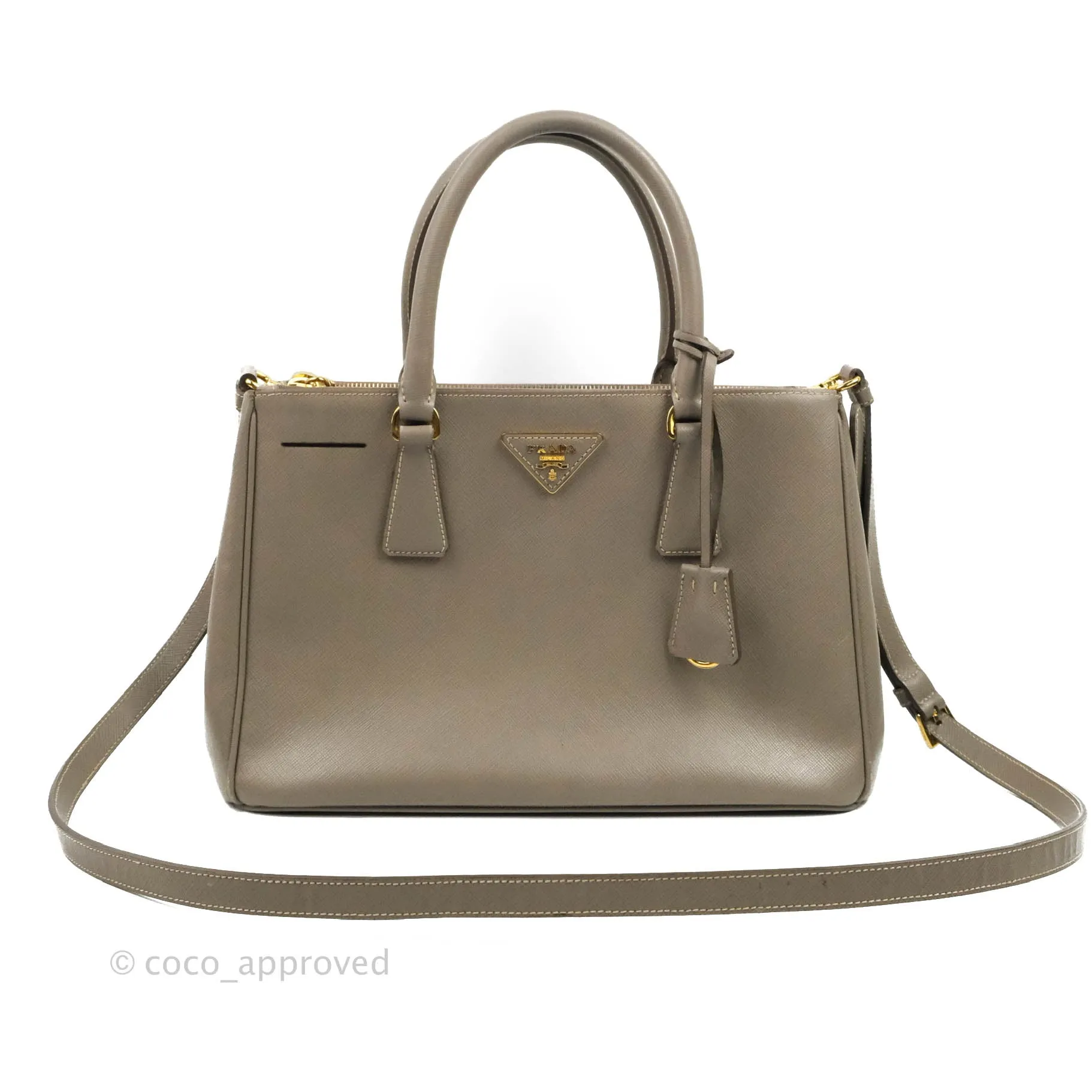 Prada Small Saffiano Lux Galleria Bag Argilla
