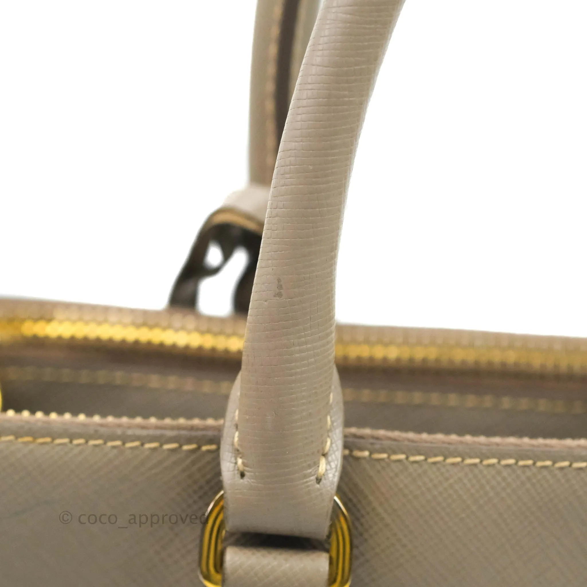 Prada Small Saffiano Lux Galleria Bag Argilla