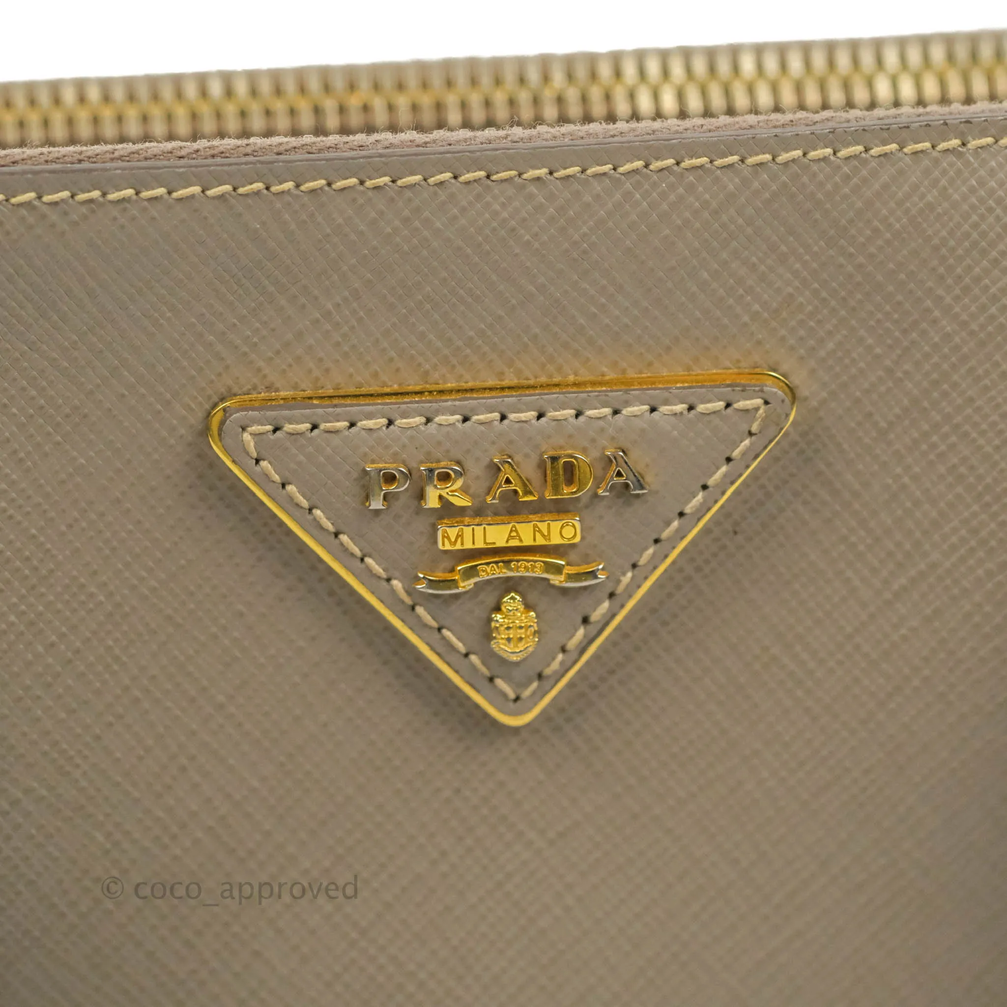 Prada Small Saffiano Lux Galleria Bag Argilla