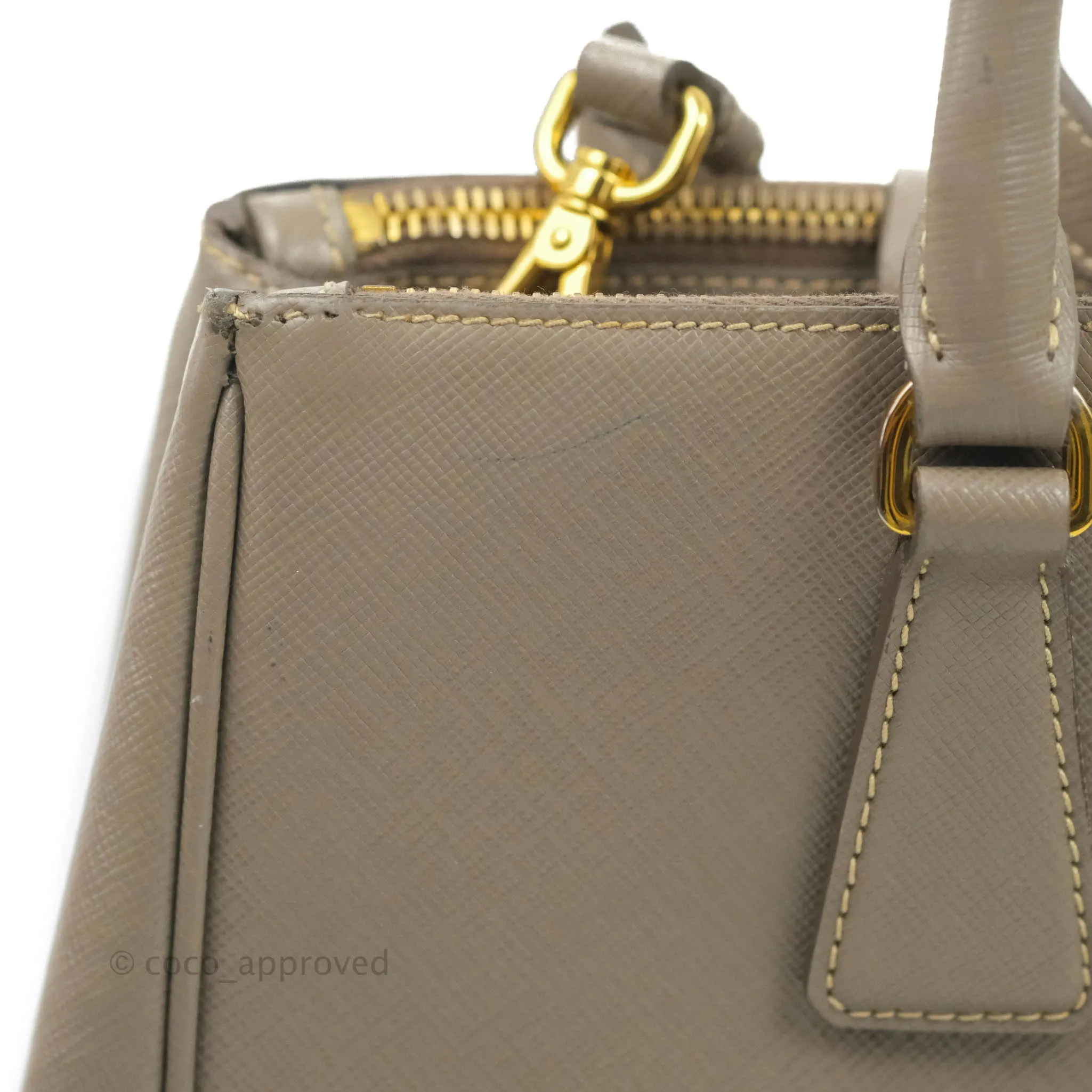 Prada Small Saffiano Lux Galleria Bag Argilla