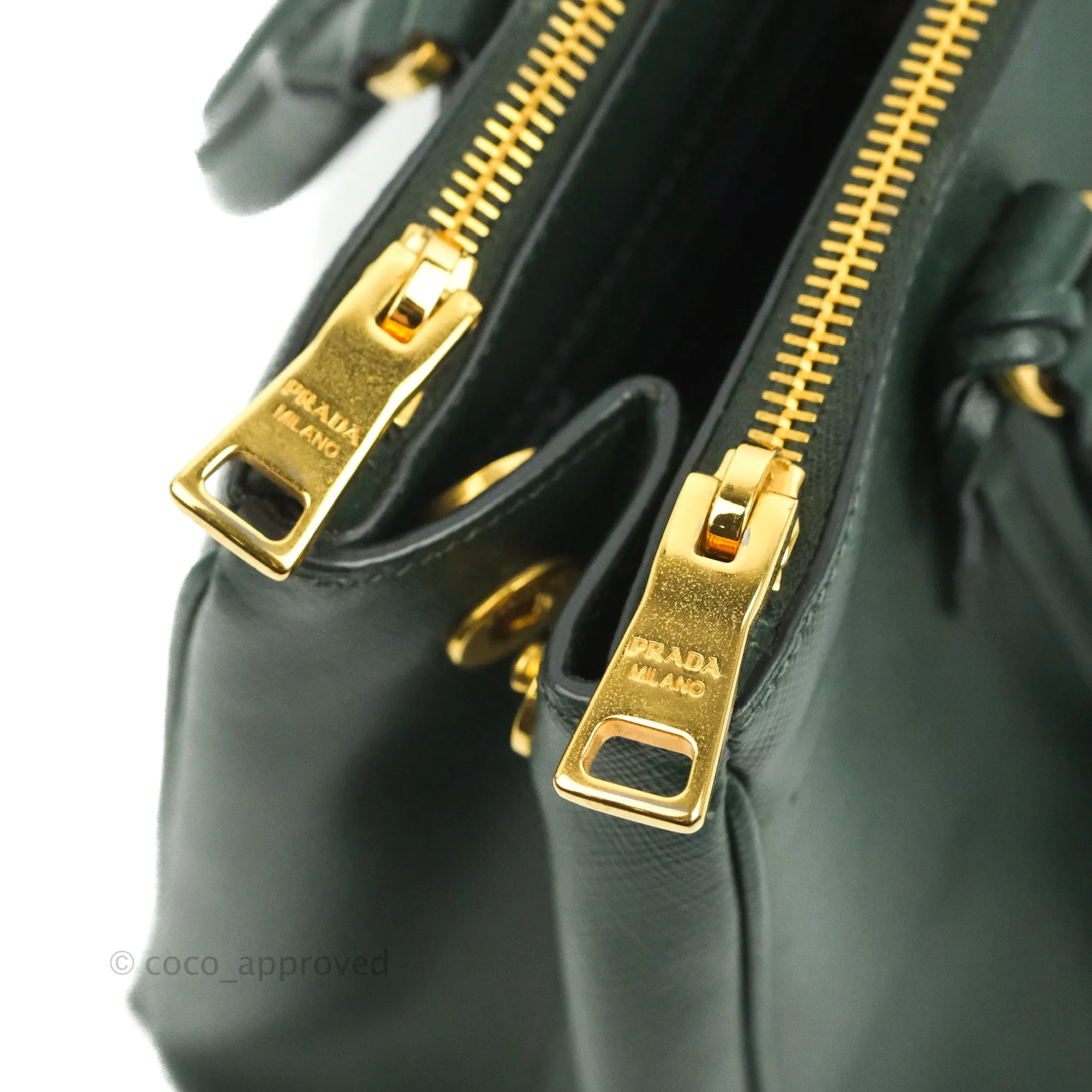 Prada Small Saffiano Lux Galleria Bag Emerald