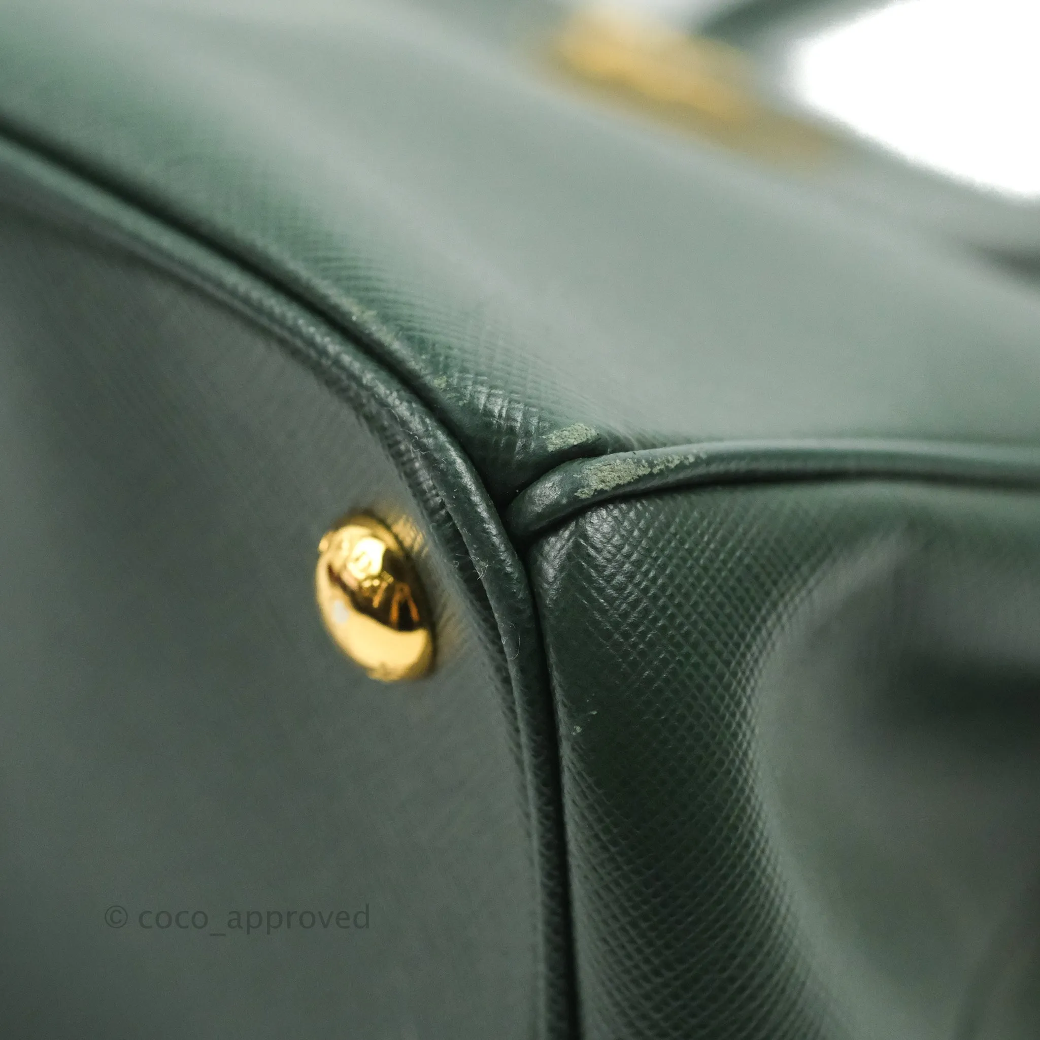 Prada Small Saffiano Lux Galleria Bag Emerald