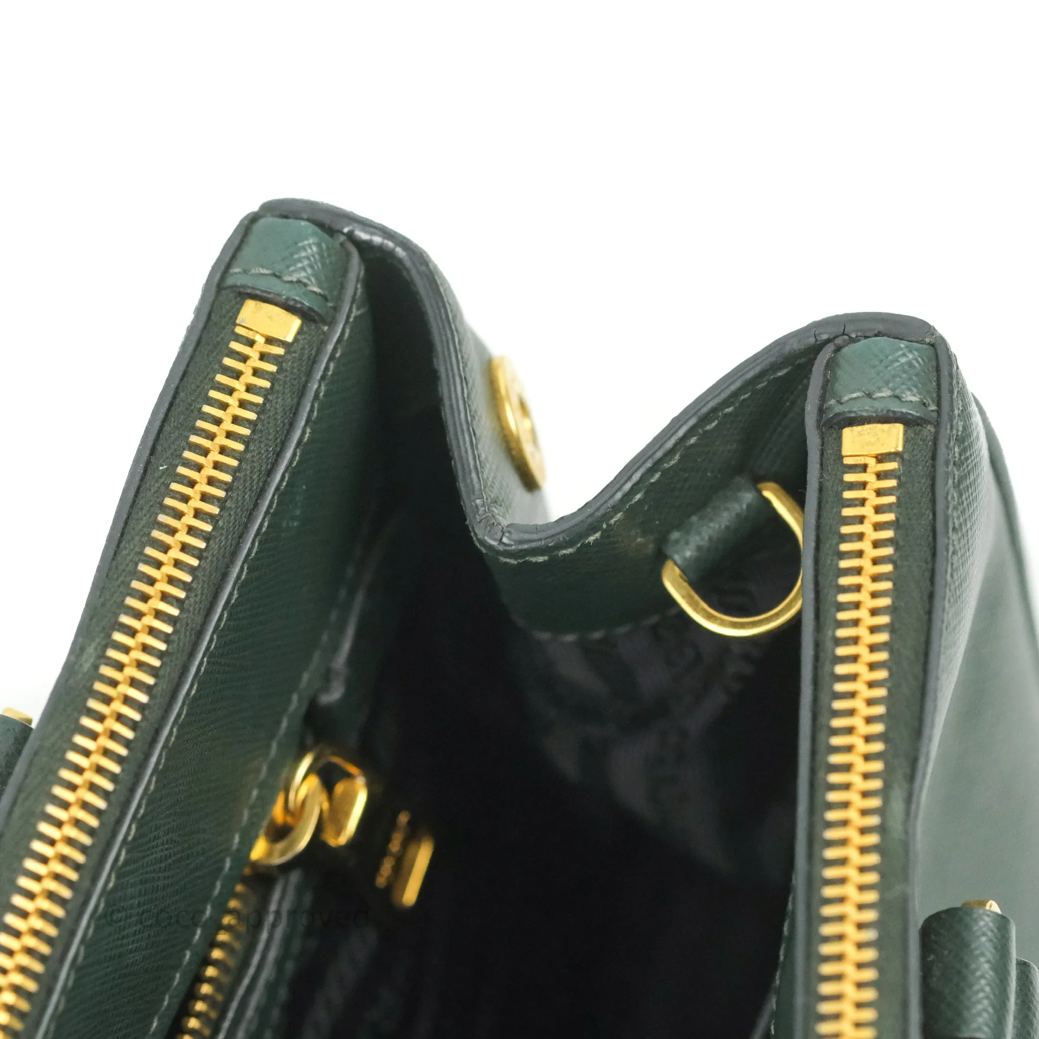 Prada Small Saffiano Lux Galleria Bag Emerald
