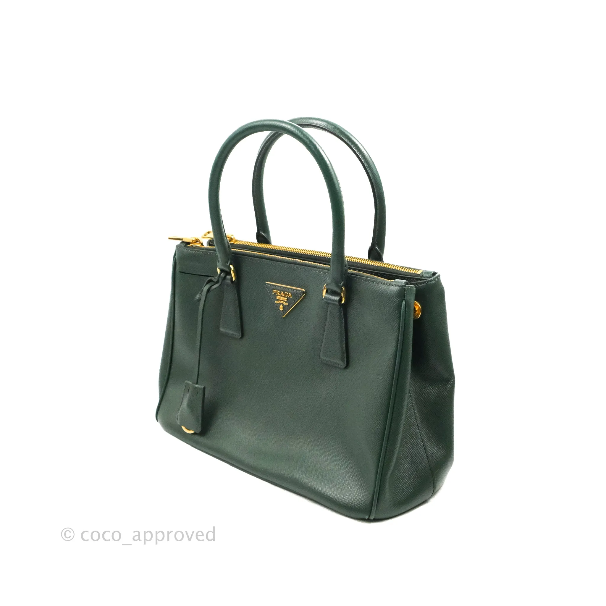 Prada Small Saffiano Lux Galleria Bag Emerald