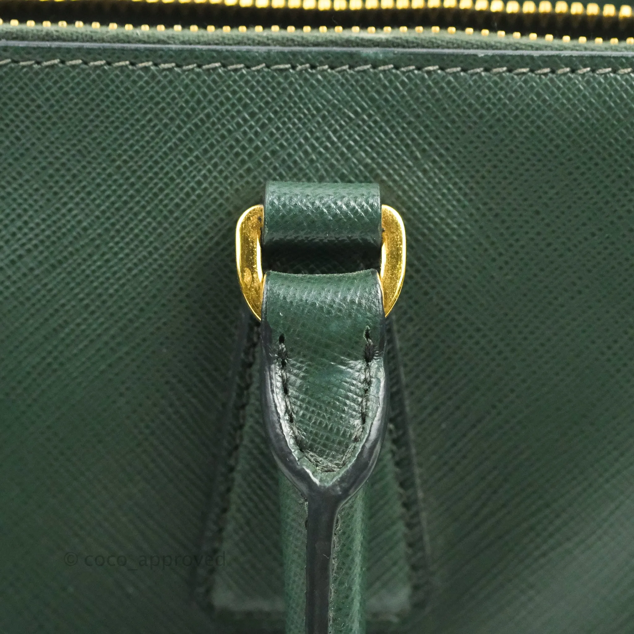 Prada Small Saffiano Lux Galleria Bag Emerald