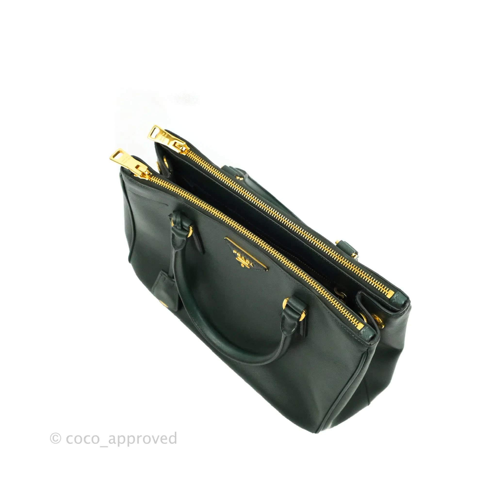 Prada Small Saffiano Lux Galleria Bag Emerald