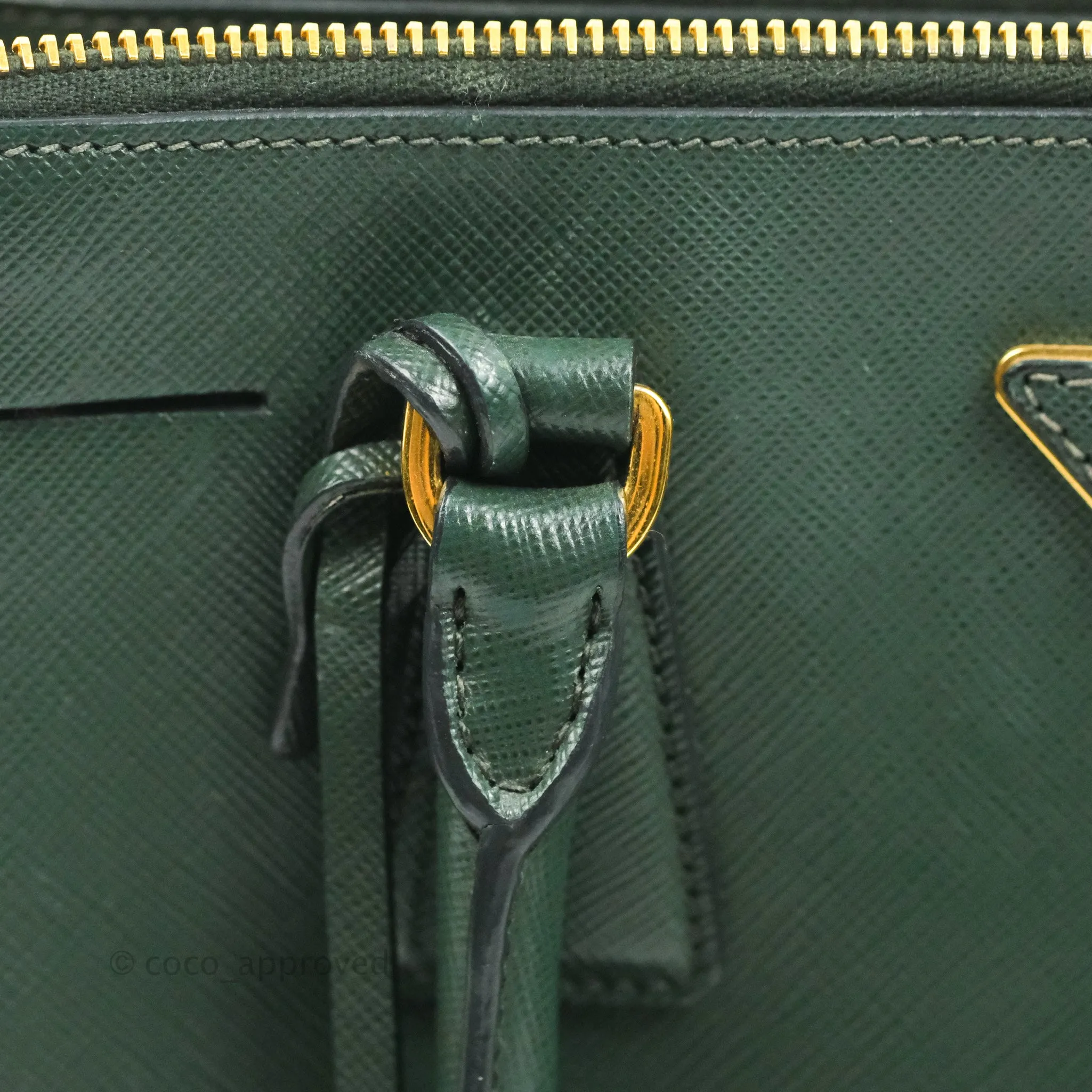 Prada Small Saffiano Lux Galleria Bag Emerald