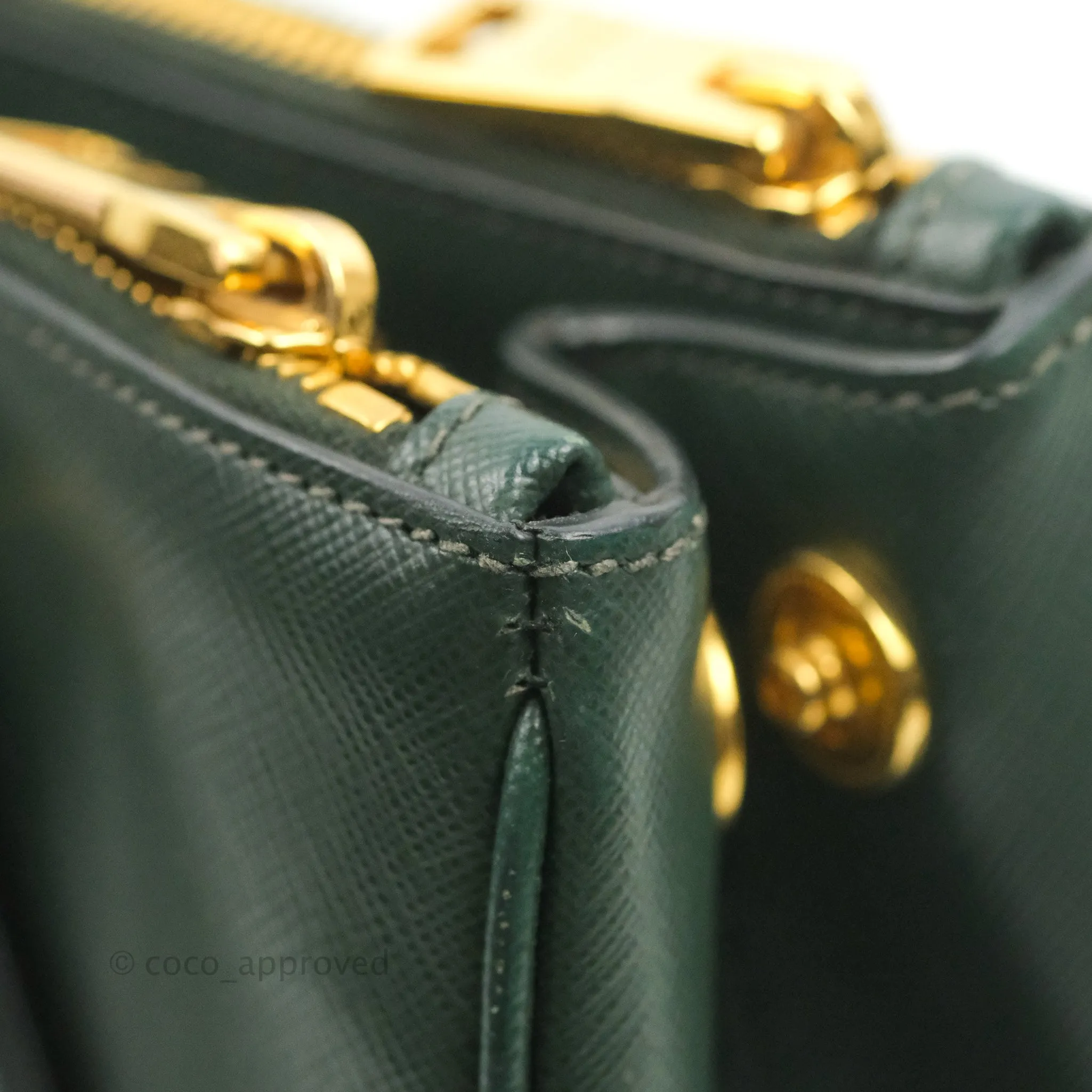 Prada Small Saffiano Lux Galleria Bag Emerald