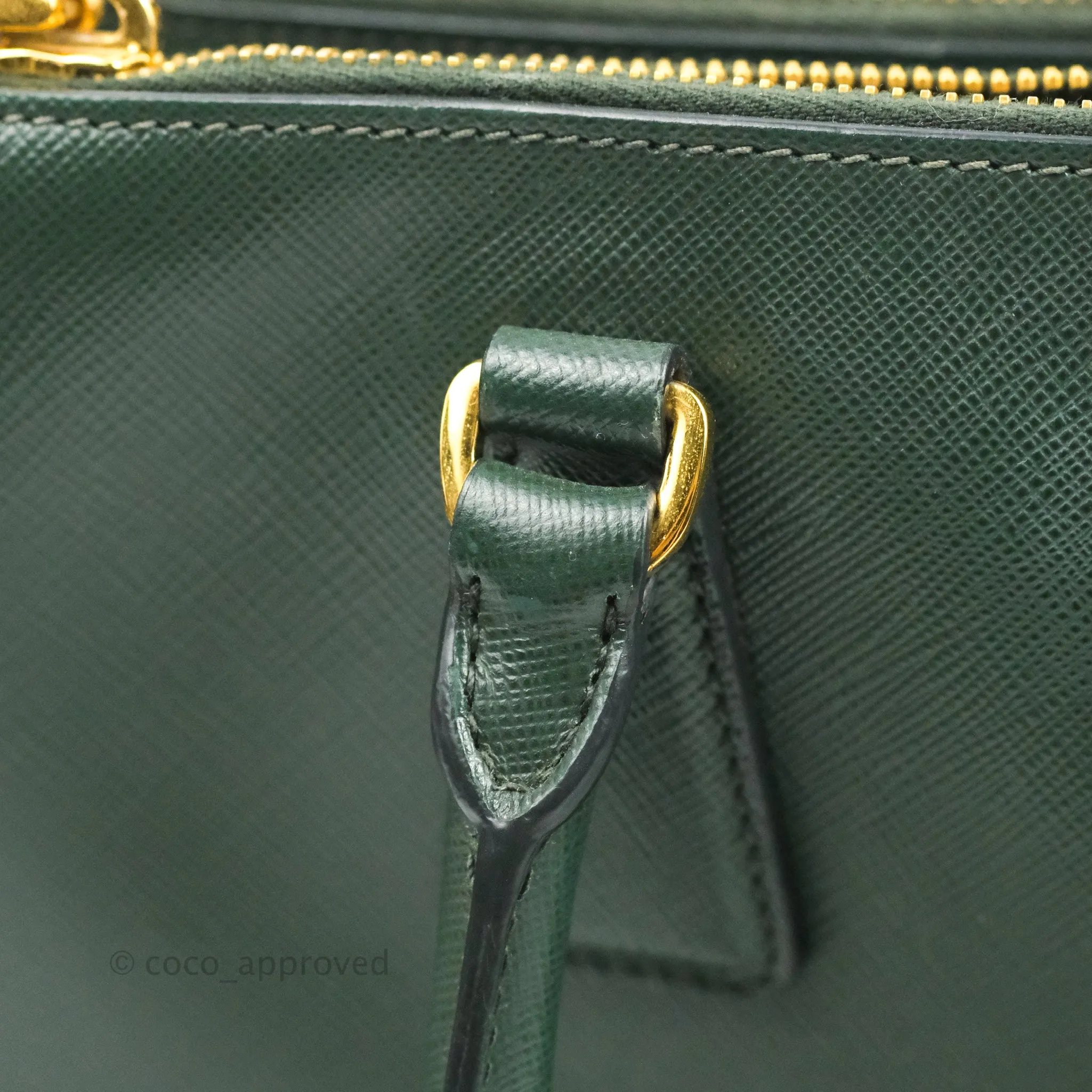 Prada Small Saffiano Lux Galleria Bag Emerald