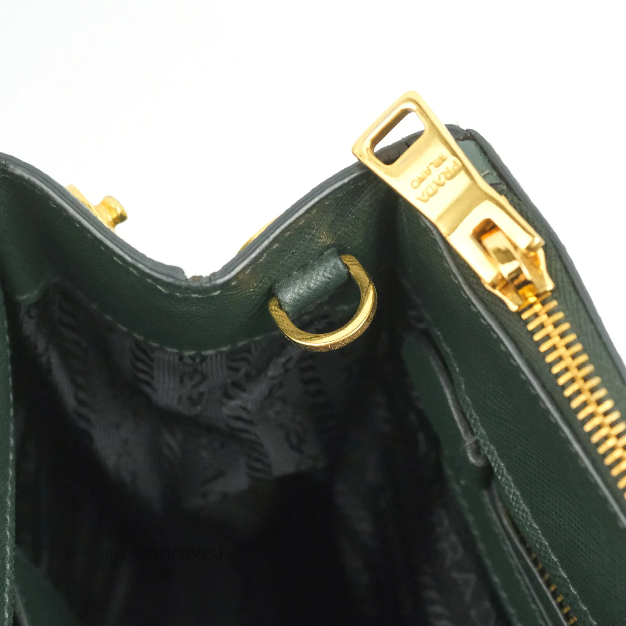 Prada Small Saffiano Lux Galleria Bag Emerald