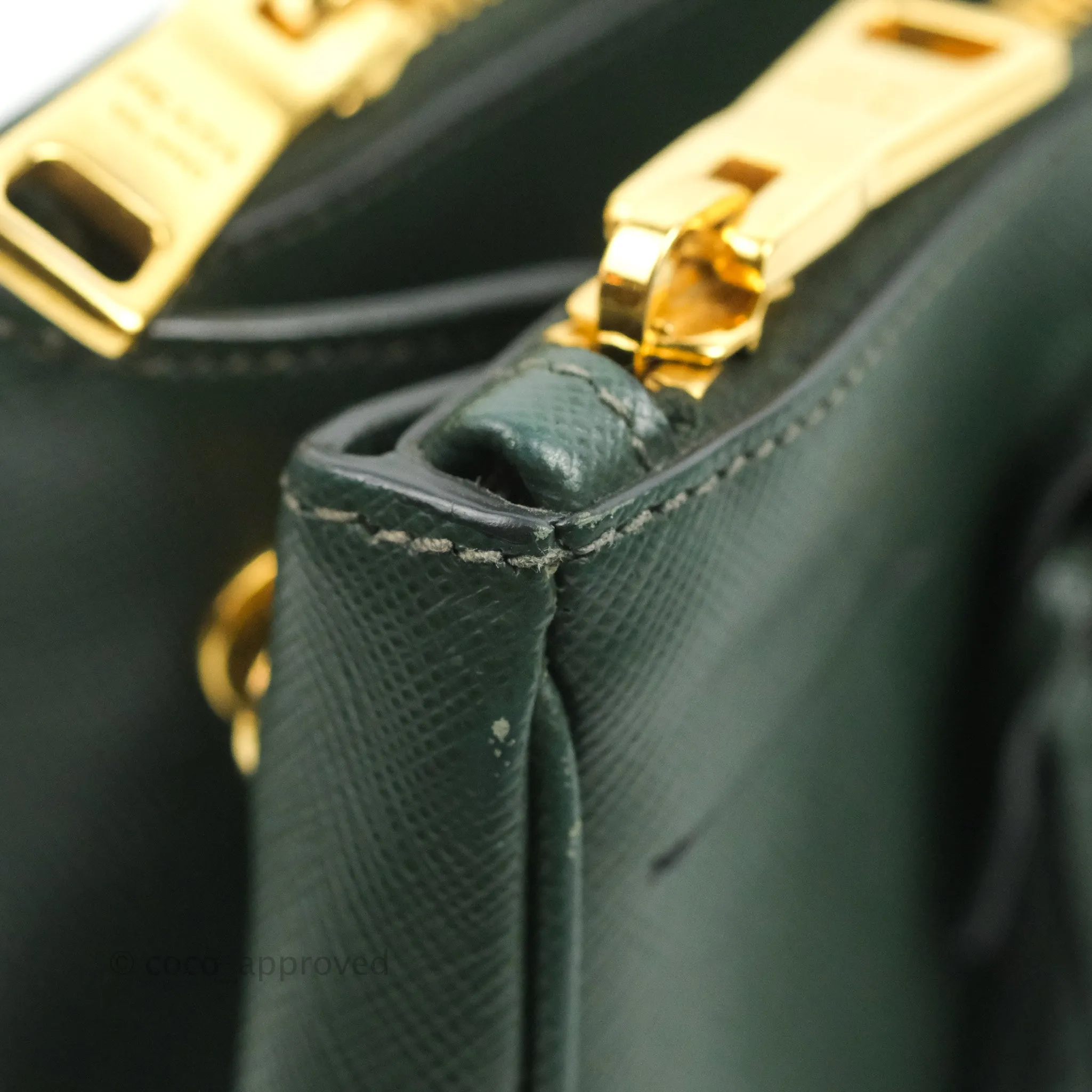 Prada Small Saffiano Lux Galleria Bag Emerald