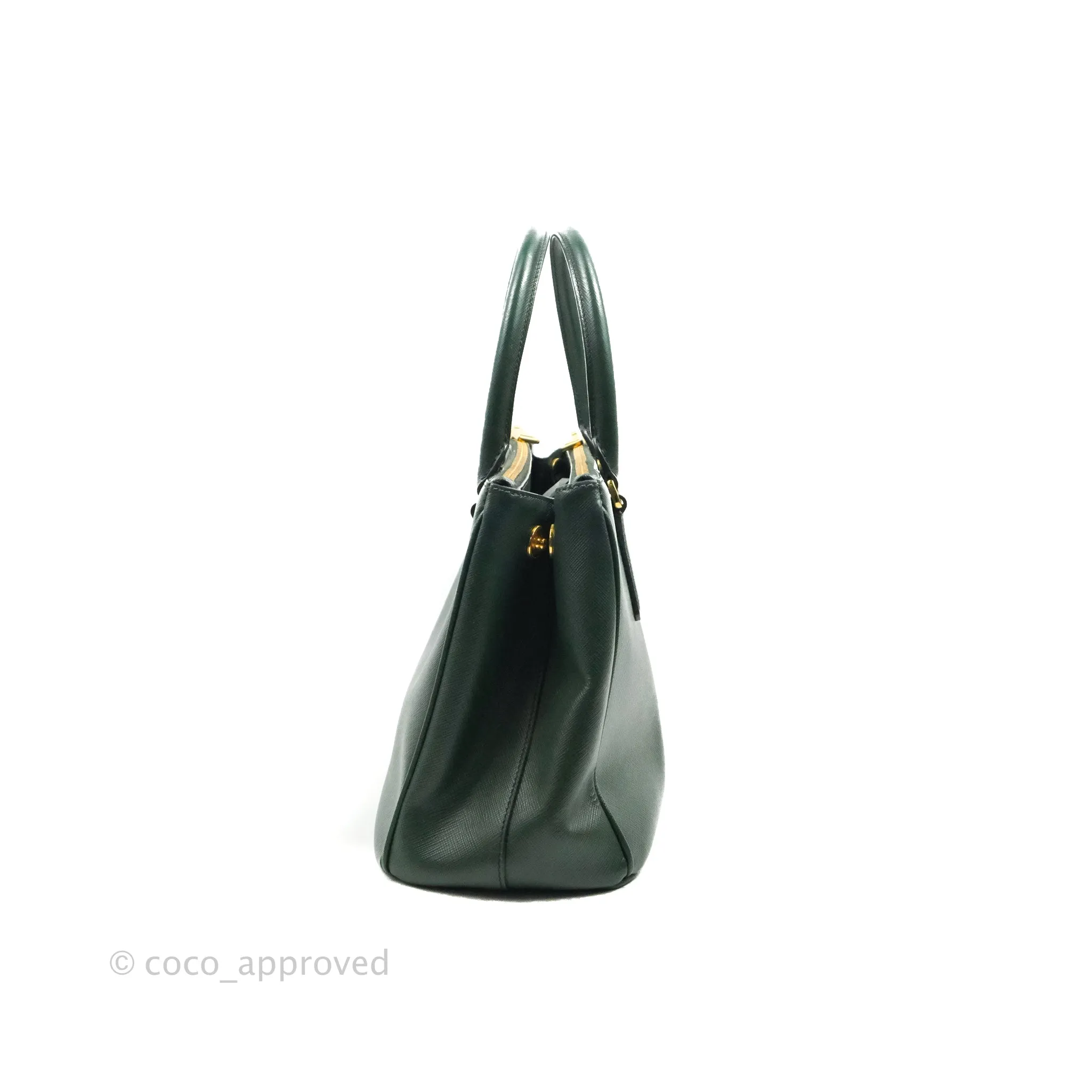 Prada Small Saffiano Lux Galleria Bag Emerald