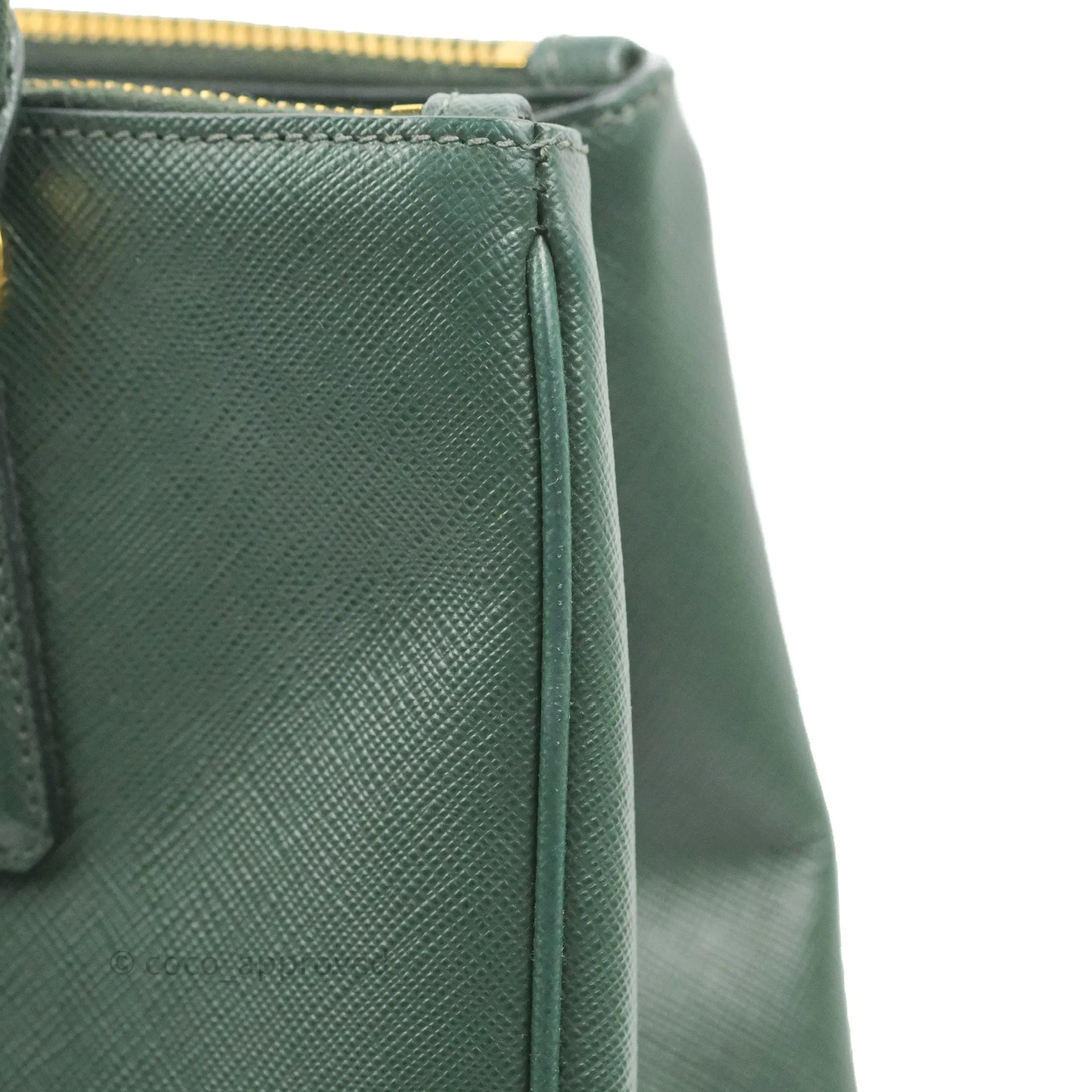 Prada Small Saffiano Lux Galleria Bag Emerald