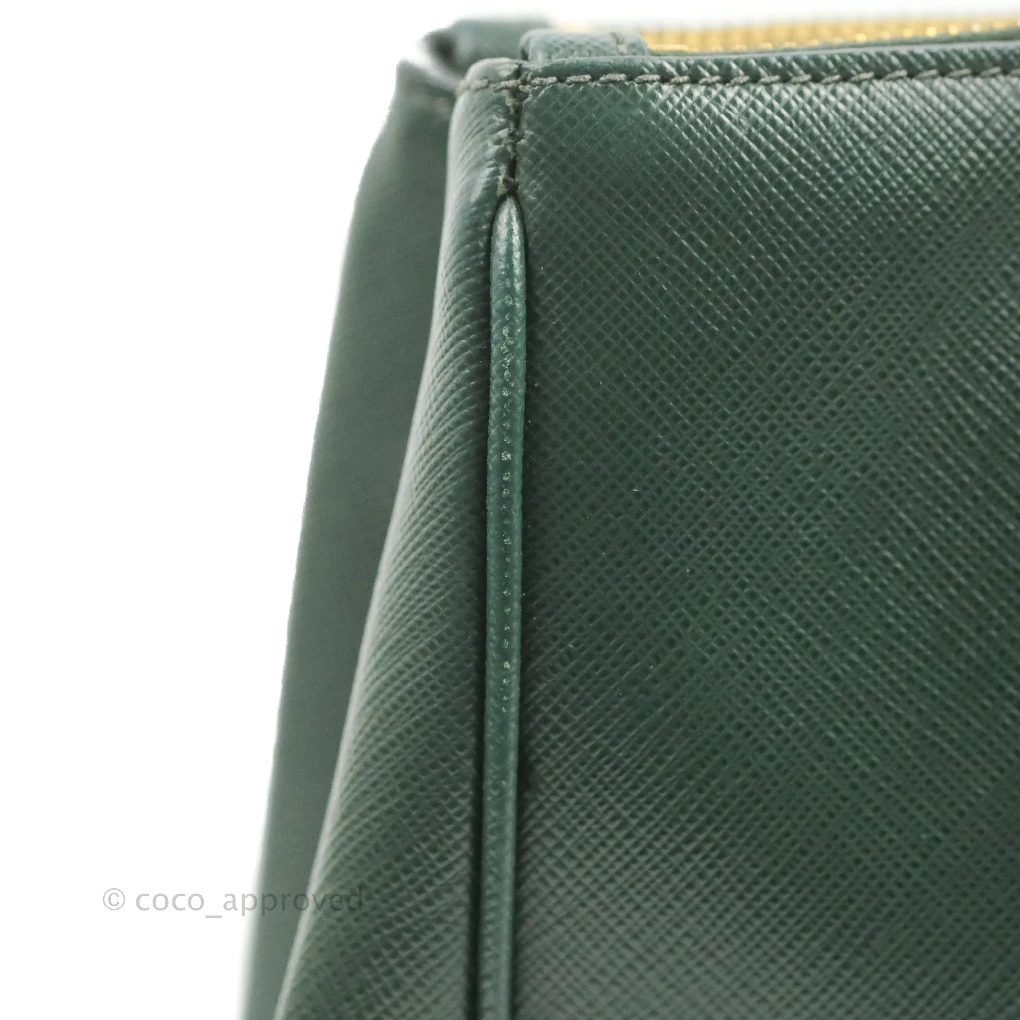 Prada Small Saffiano Lux Galleria Bag Emerald