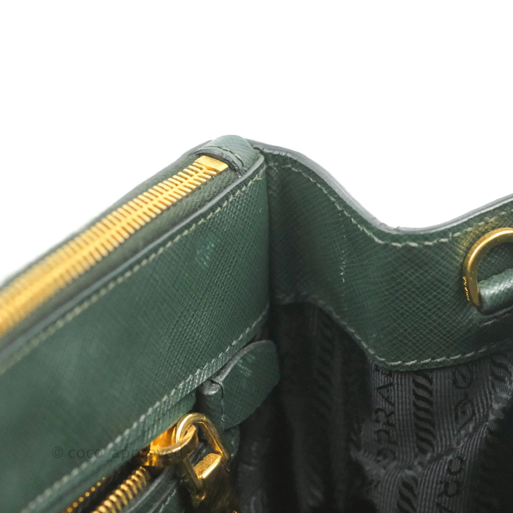 Prada Small Saffiano Lux Galleria Bag Emerald