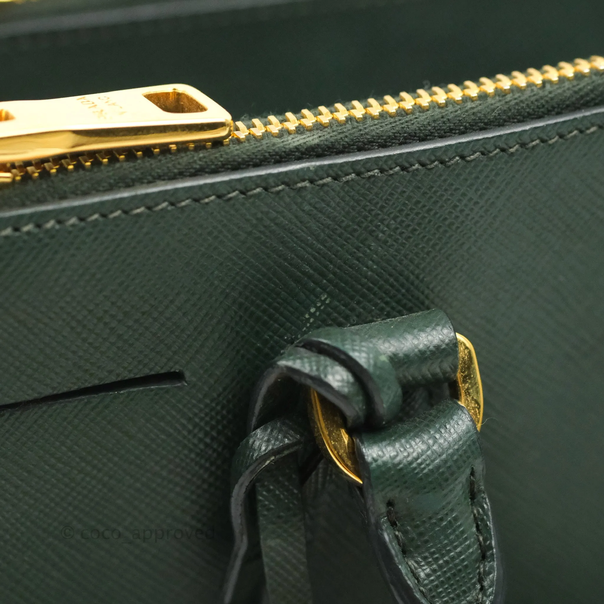 Prada Small Saffiano Lux Galleria Bag Emerald