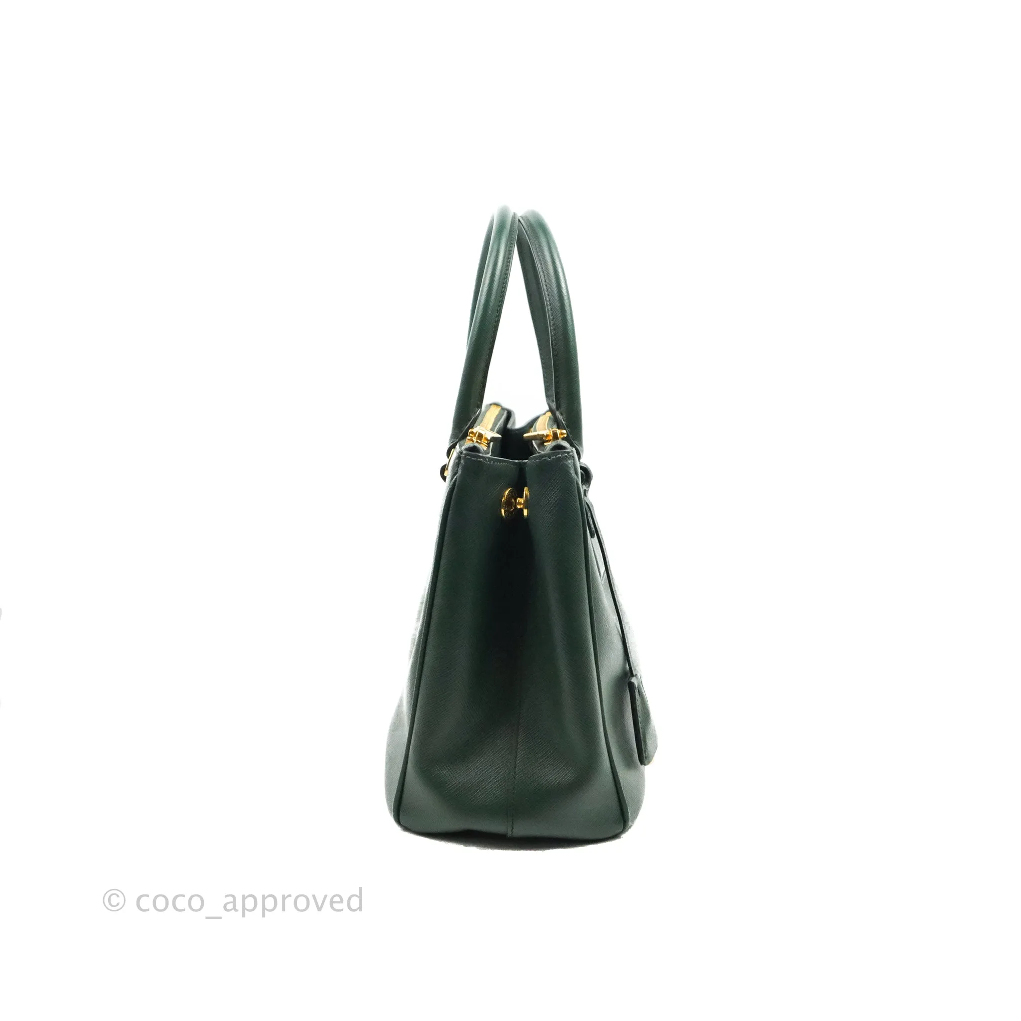 Prada Small Saffiano Lux Galleria Bag Emerald