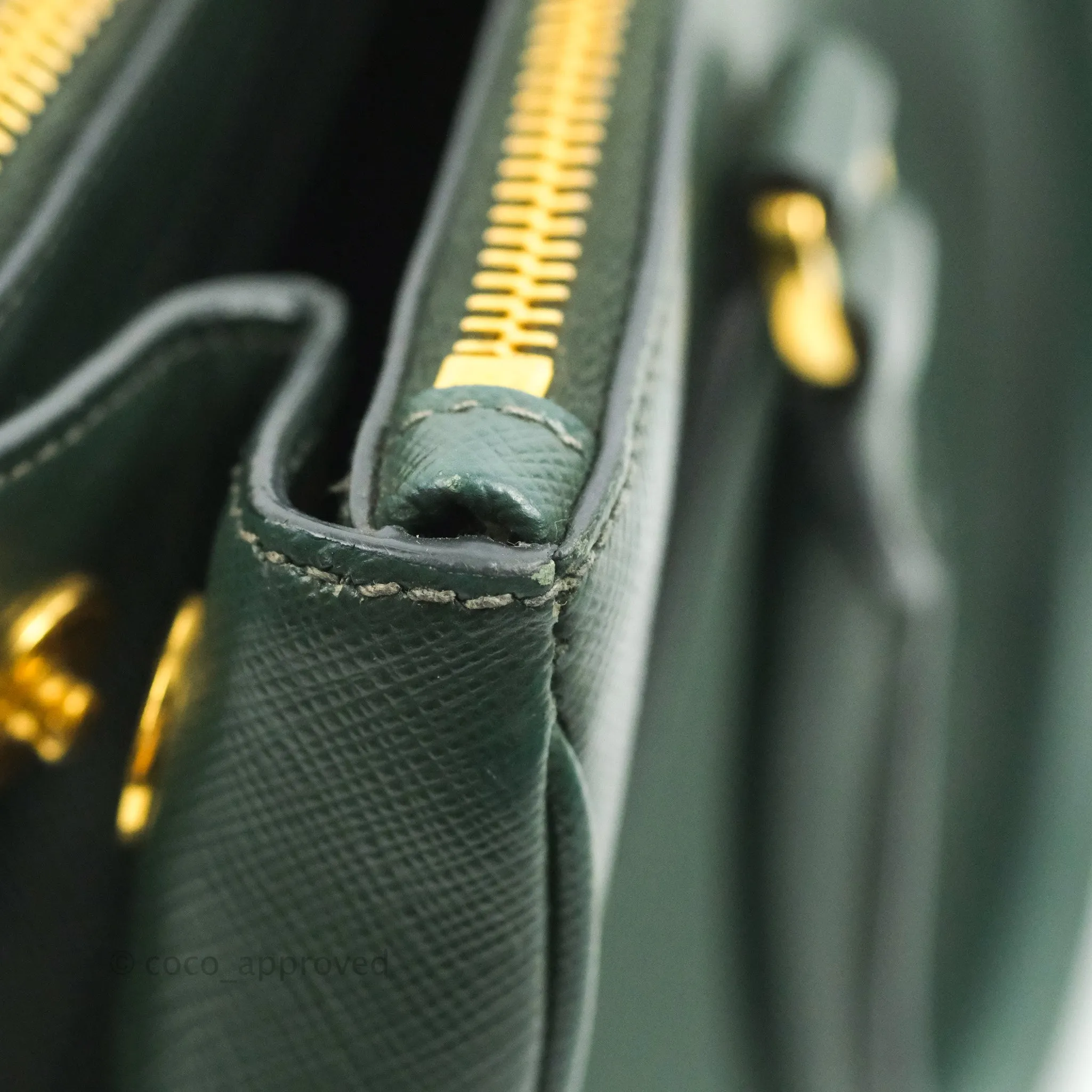 Prada Small Saffiano Lux Galleria Bag Emerald