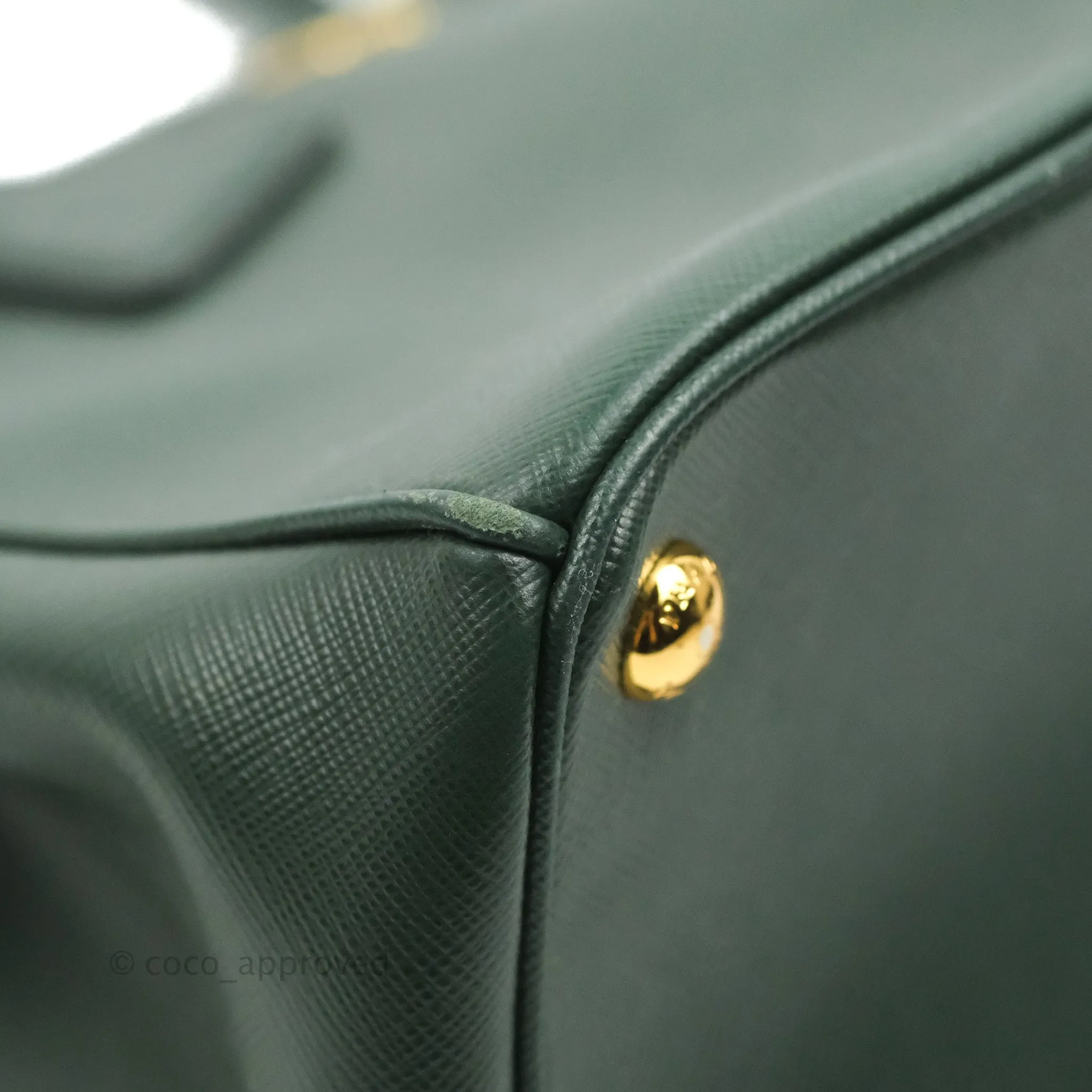 Prada Small Saffiano Lux Galleria Bag Emerald