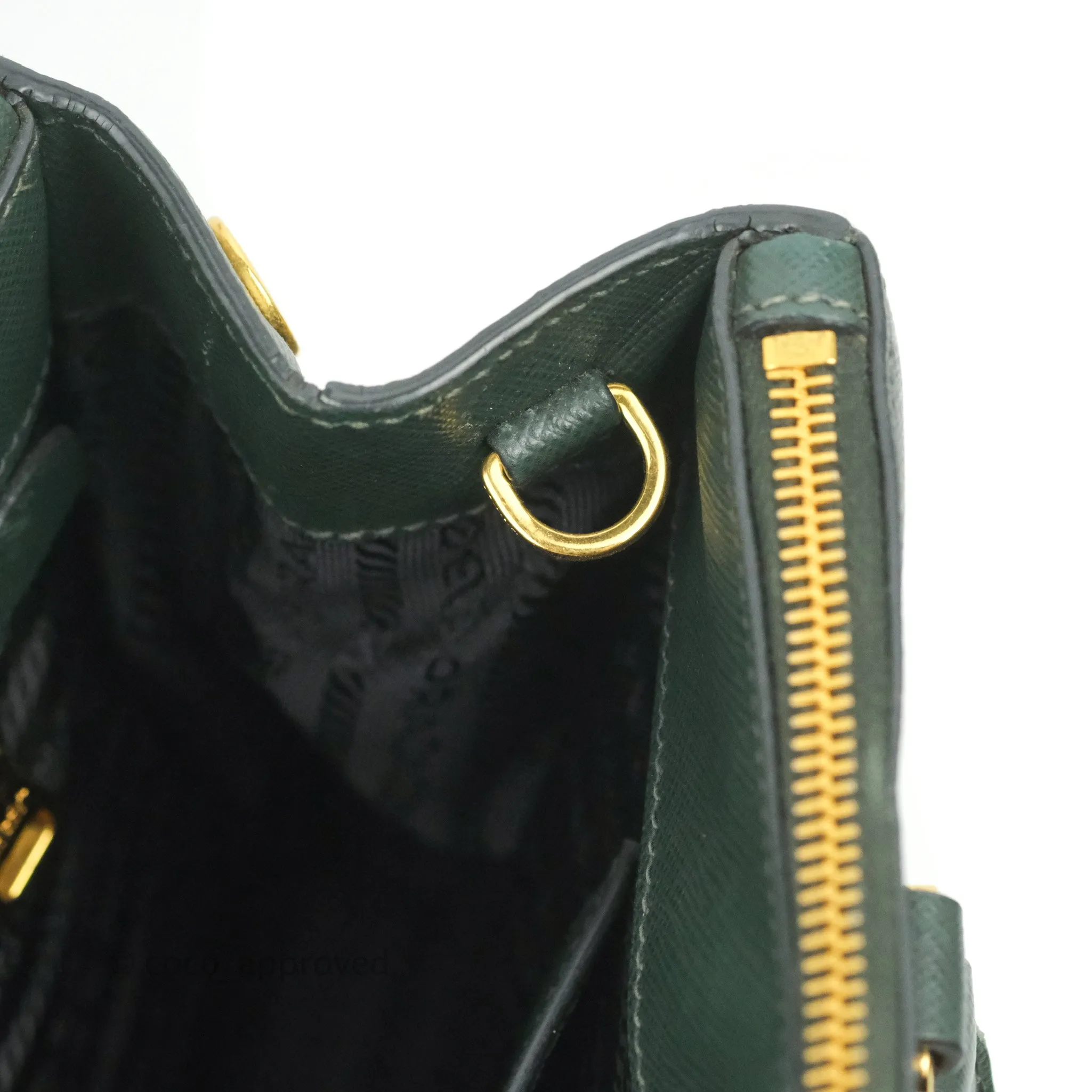 Prada Small Saffiano Lux Galleria Bag Emerald