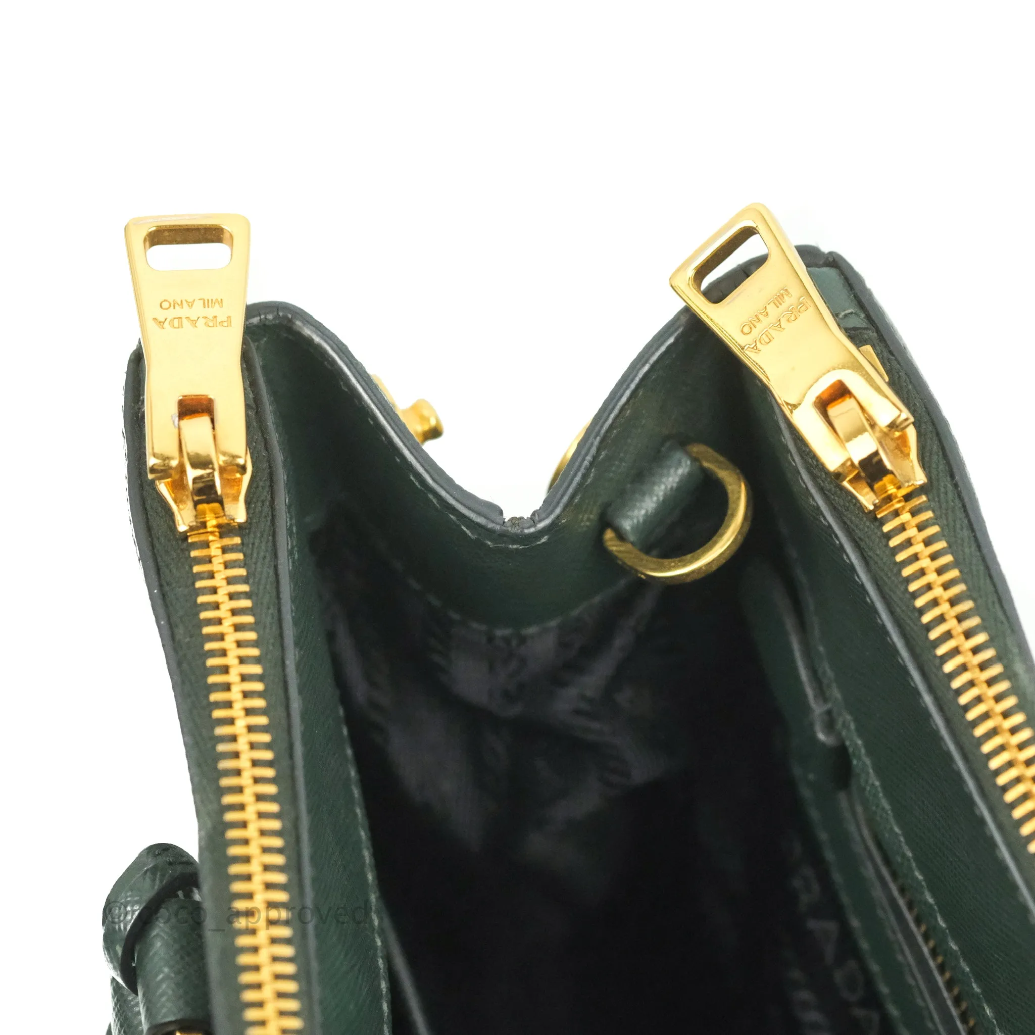 Prada Small Saffiano Lux Galleria Bag Emerald