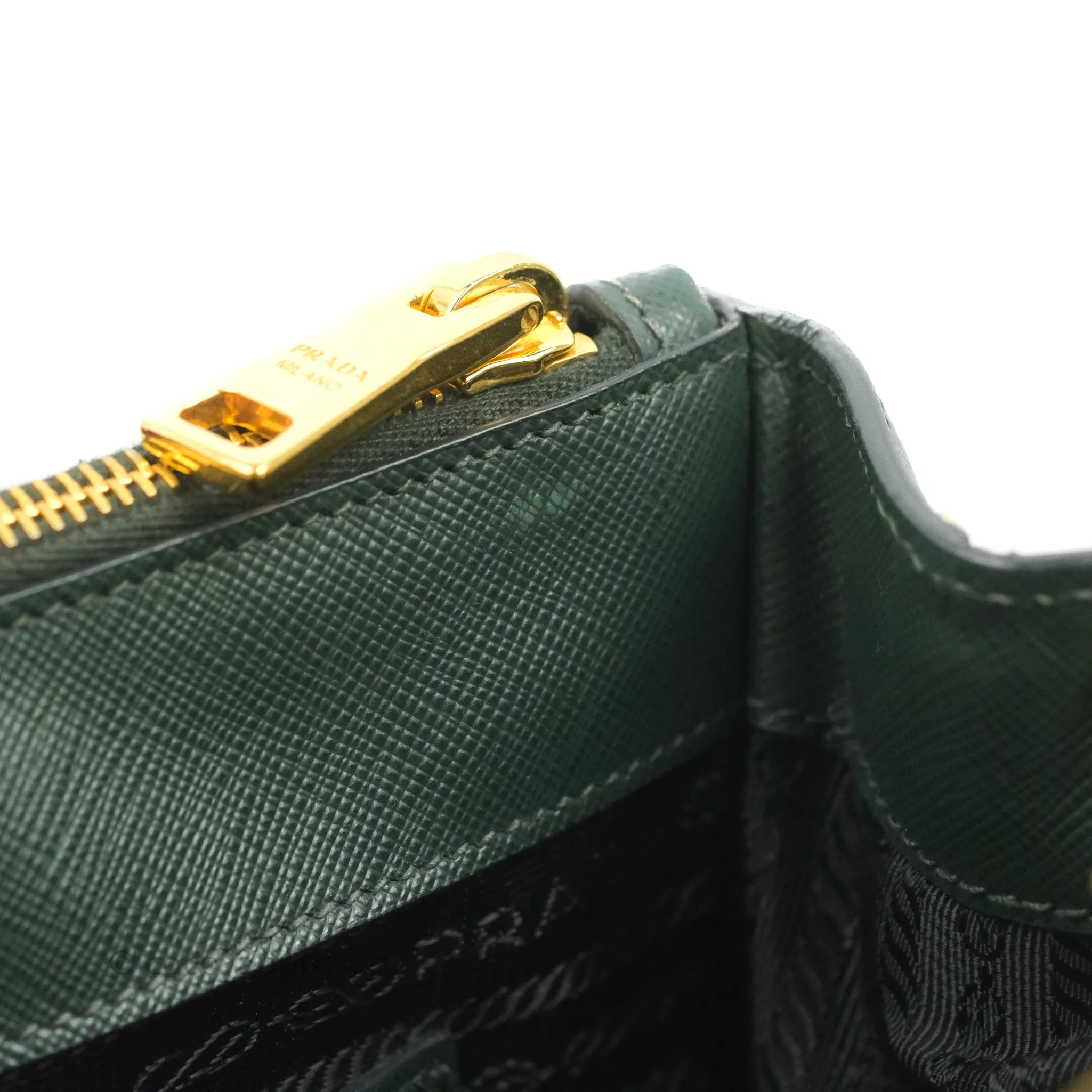 Prada Small Saffiano Lux Galleria Bag Emerald
