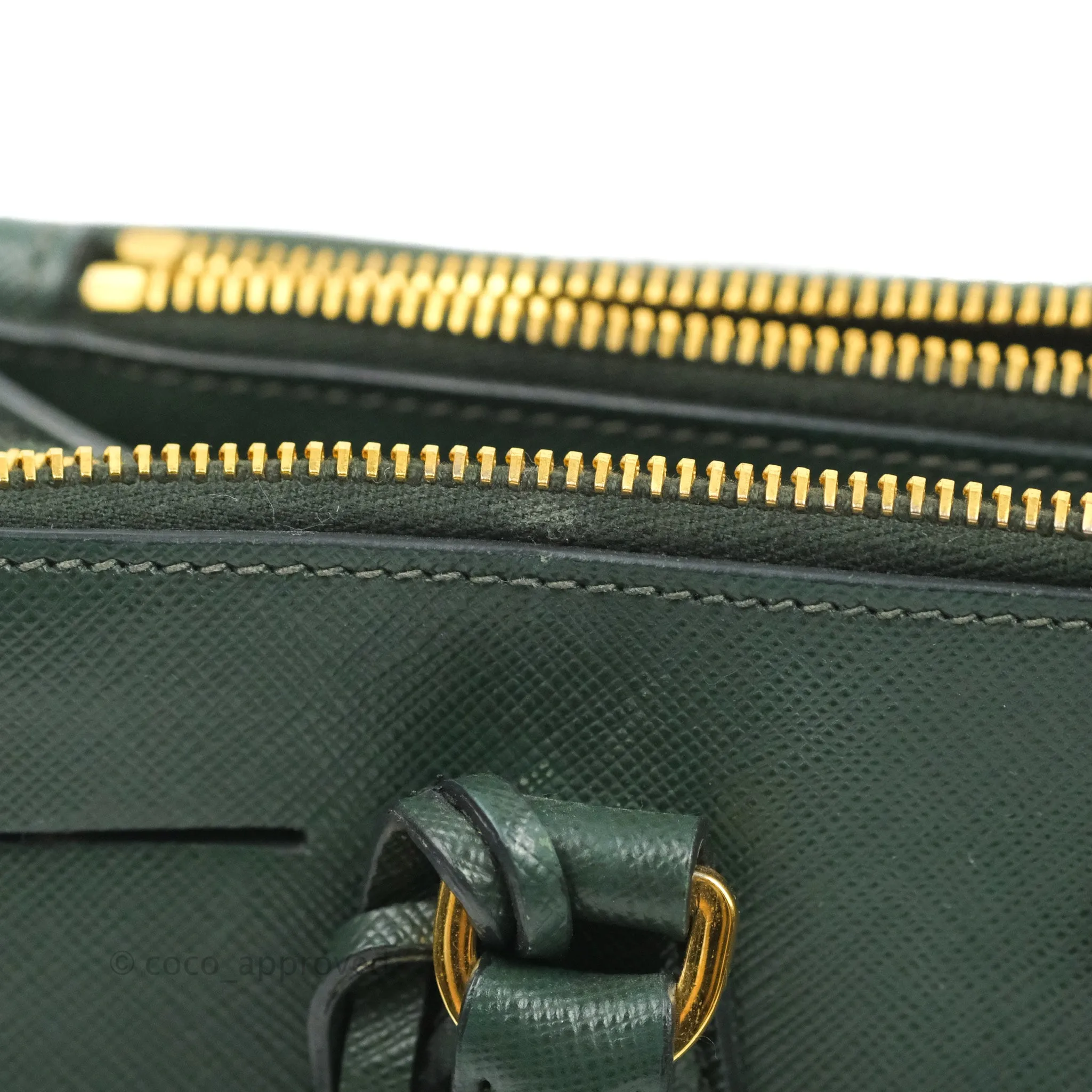Prada Small Saffiano Lux Galleria Bag Emerald