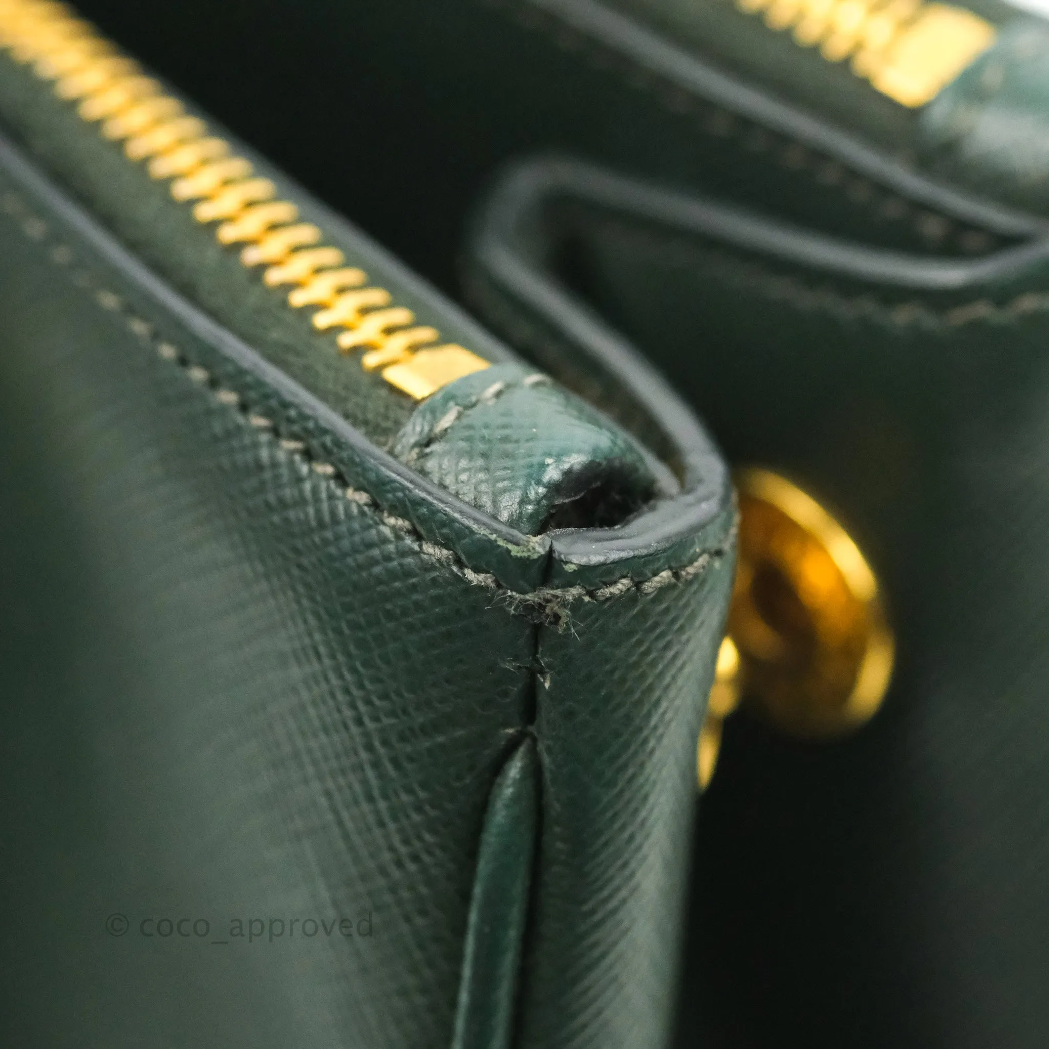 Prada Small Saffiano Lux Galleria Bag Emerald