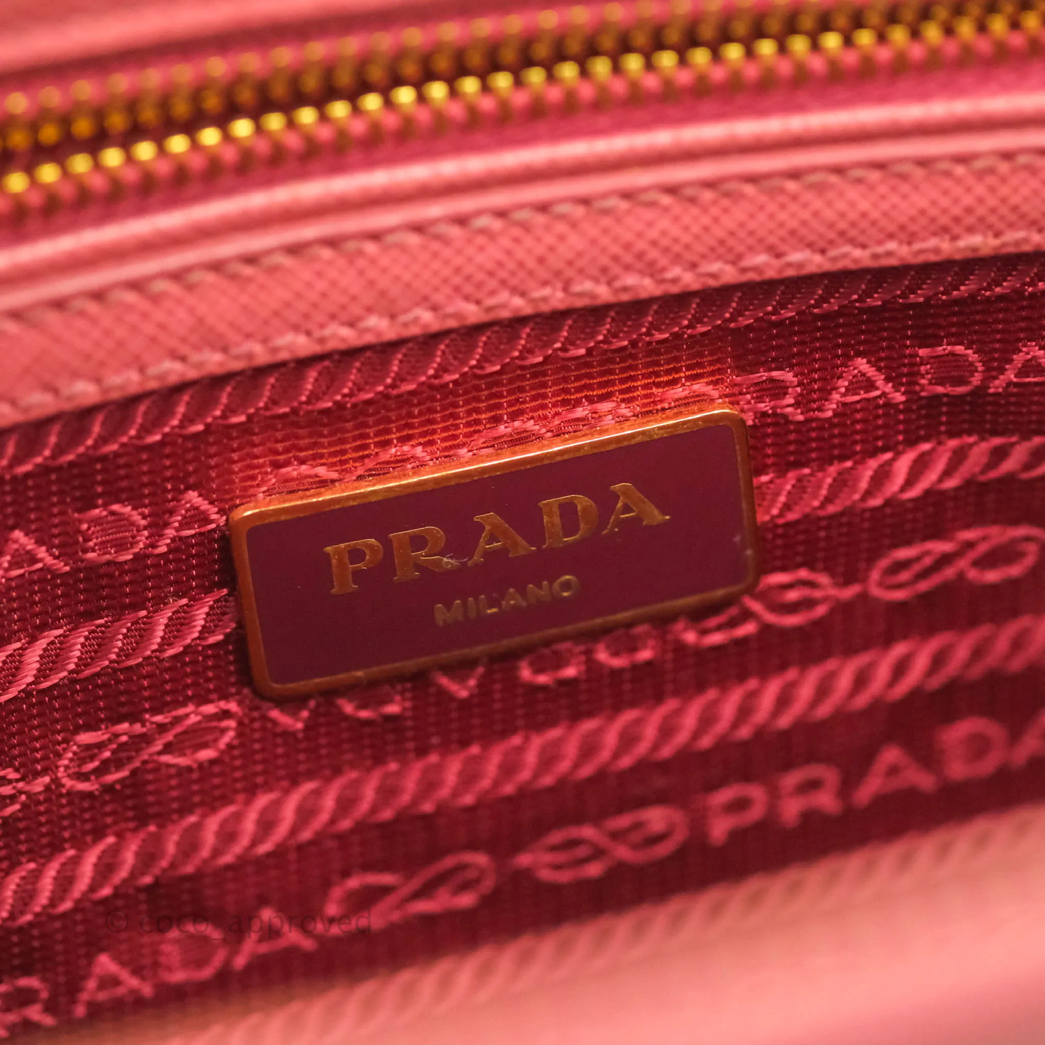 Prada Small Saffiano Lux Pink Tamaris Galleria Bag