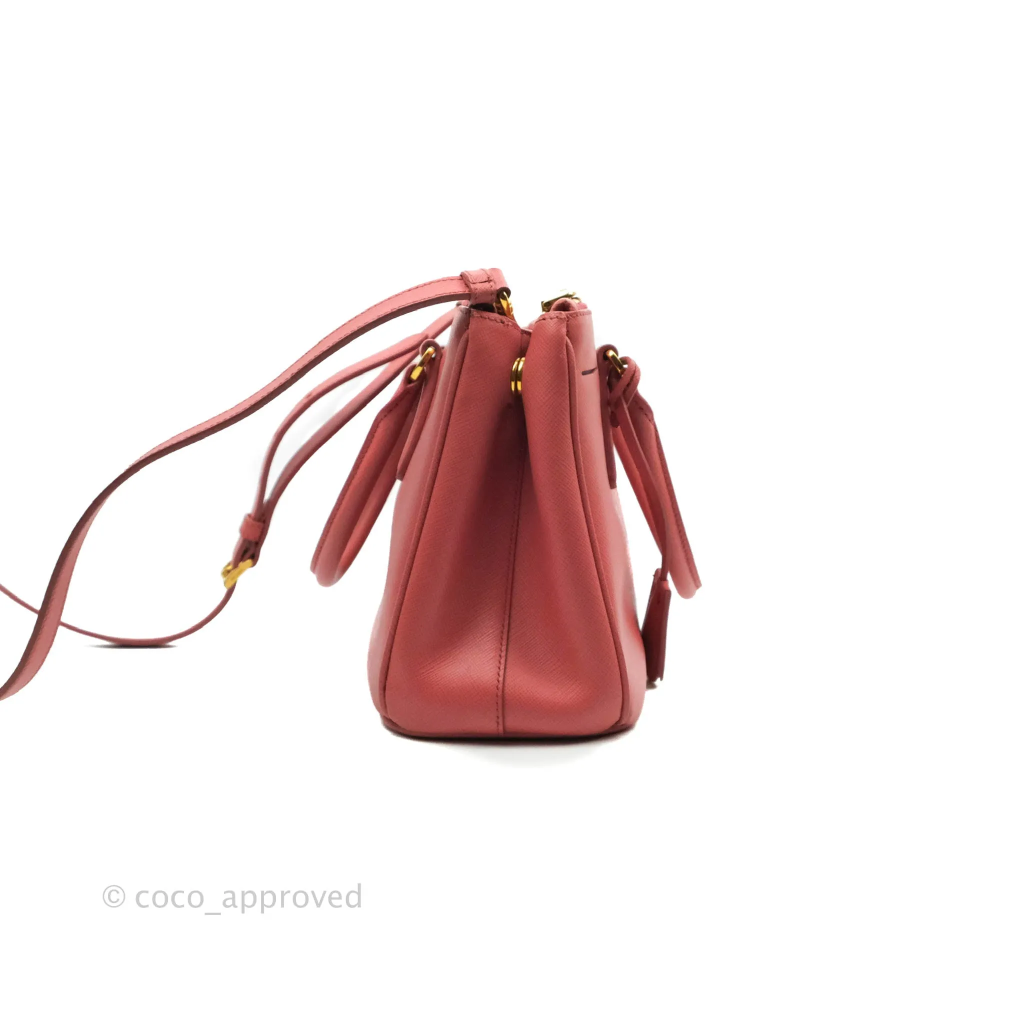 Prada Small Saffiano Lux Pink Tamaris Galleria Bag