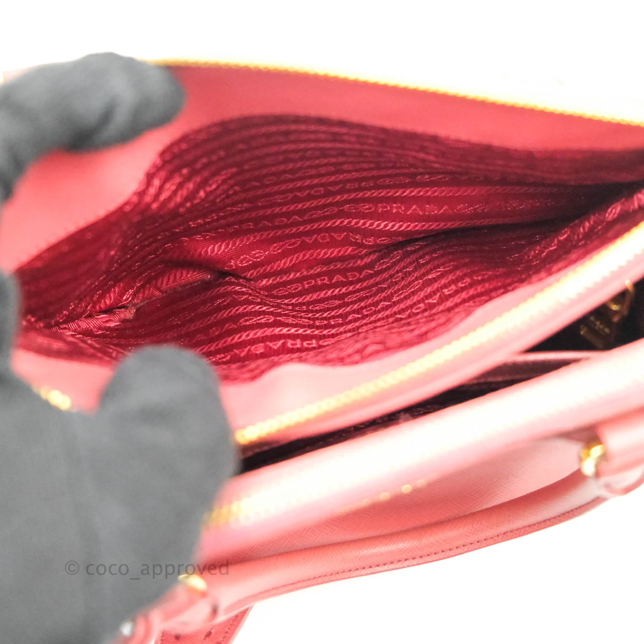 Prada Small Saffiano Lux Pink Tamaris Galleria Bag