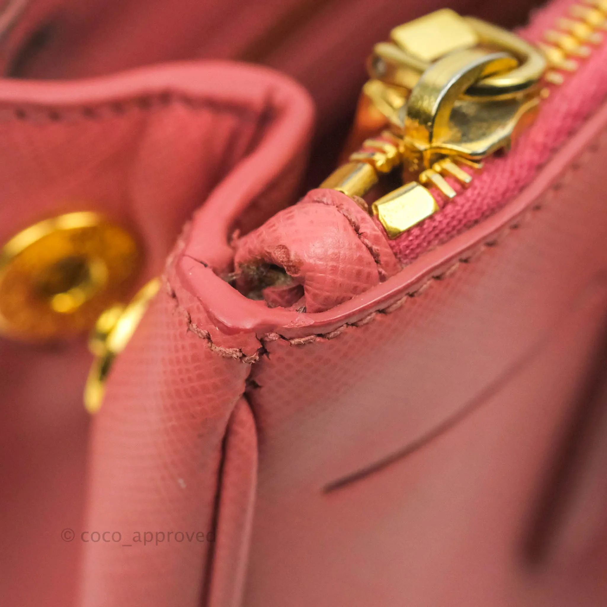 Prada Small Saffiano Lux Pink Tamaris Galleria Bag