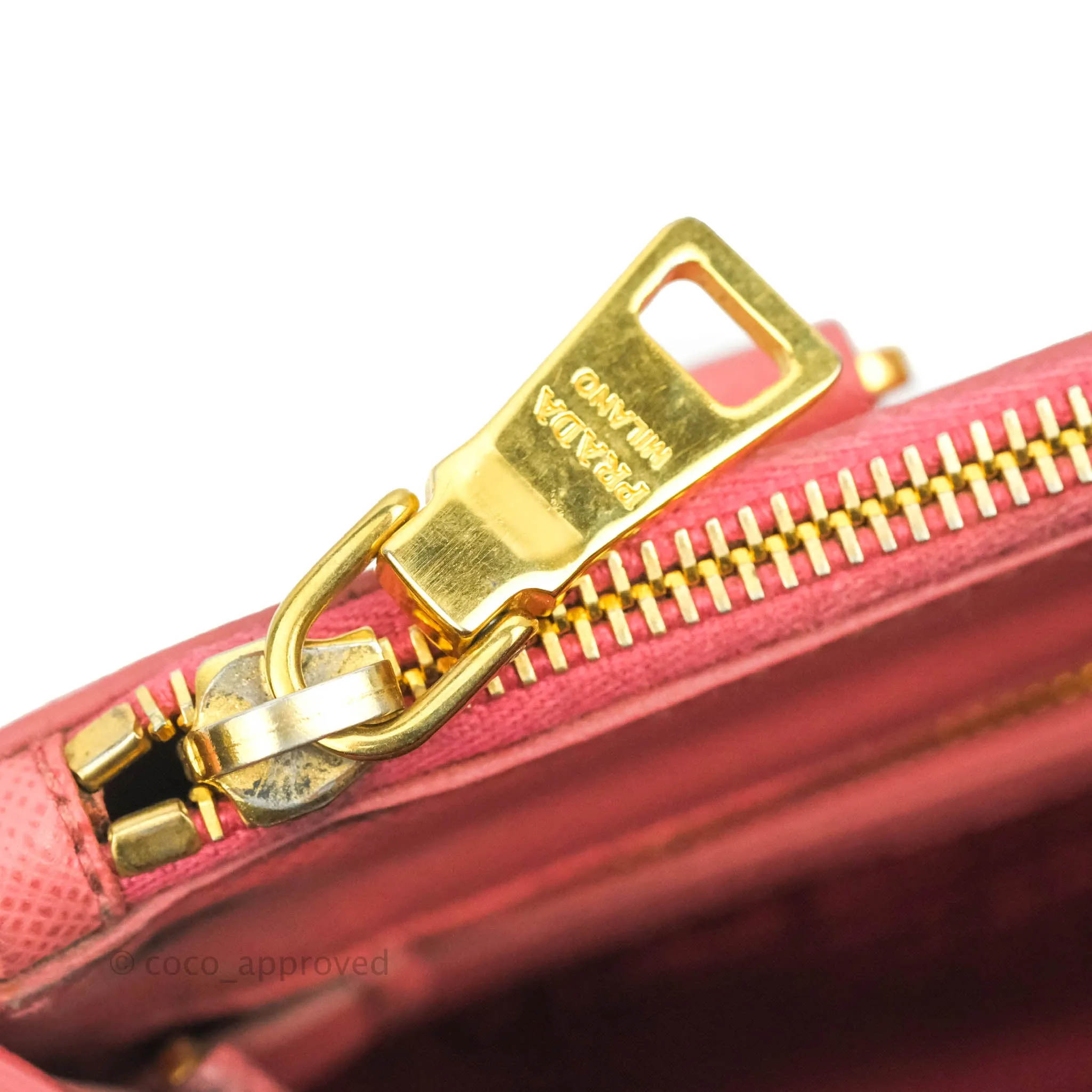 Prada Small Saffiano Lux Pink Tamaris Galleria Bag